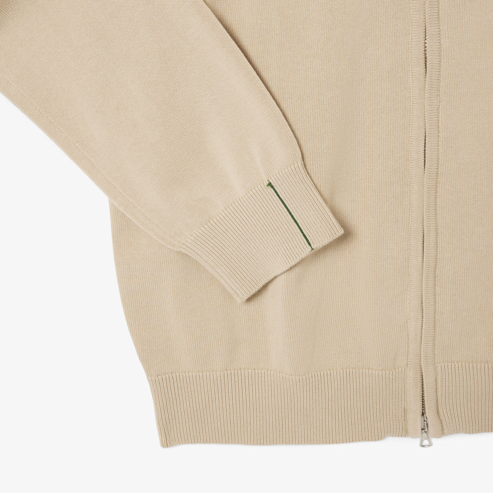 Zipped High Neck Cotton Sweater