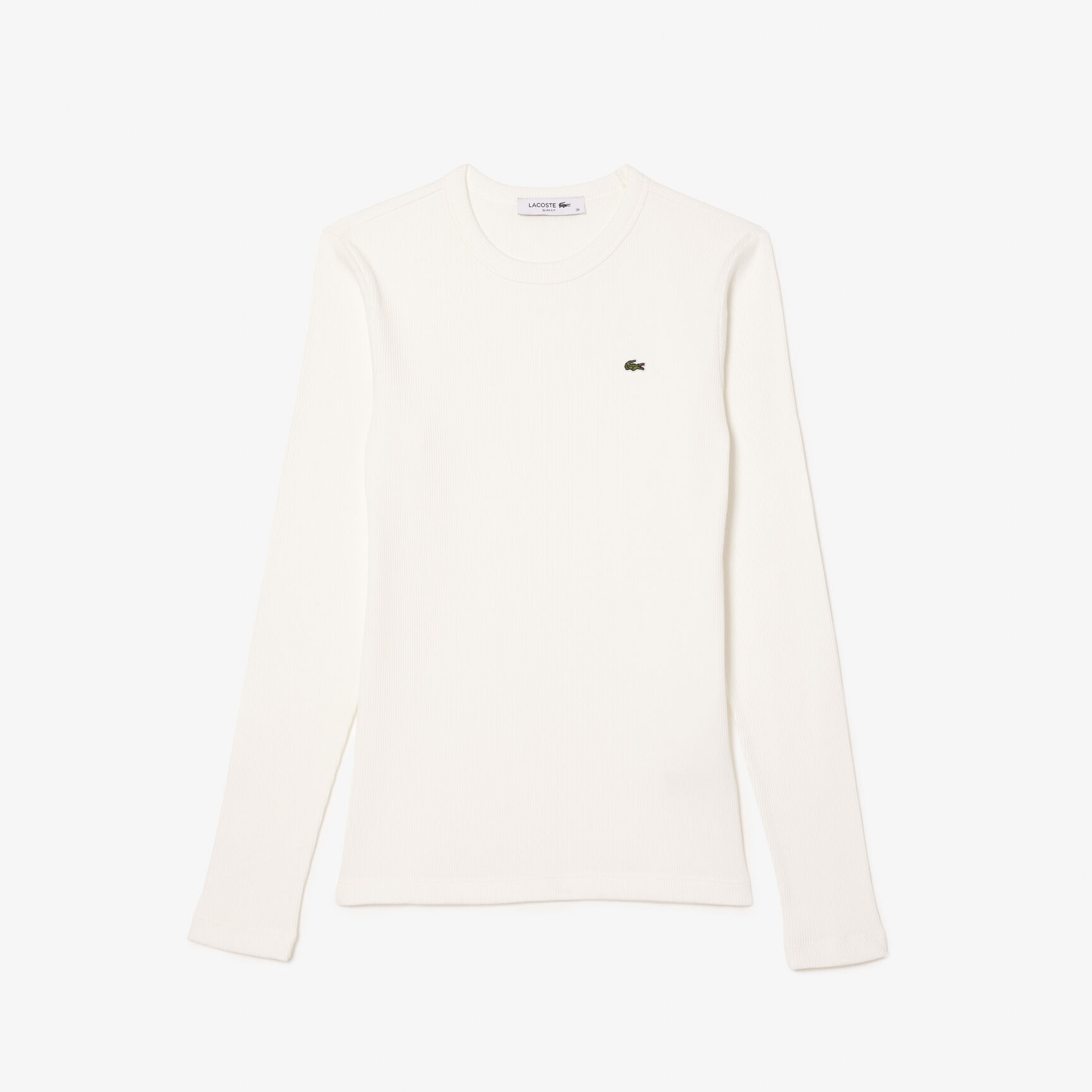 تي شيرت قطن مضلع بأكمام طويلة تي شيرت قطن مضلع بأكمام طويلة