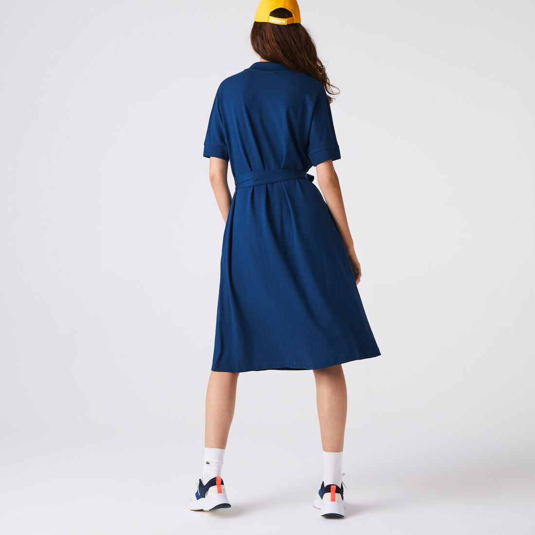 Women's Loose Fit V-neck Piqué Polo Dress Women's Loose Fit V-neck Piqué Polo Dress