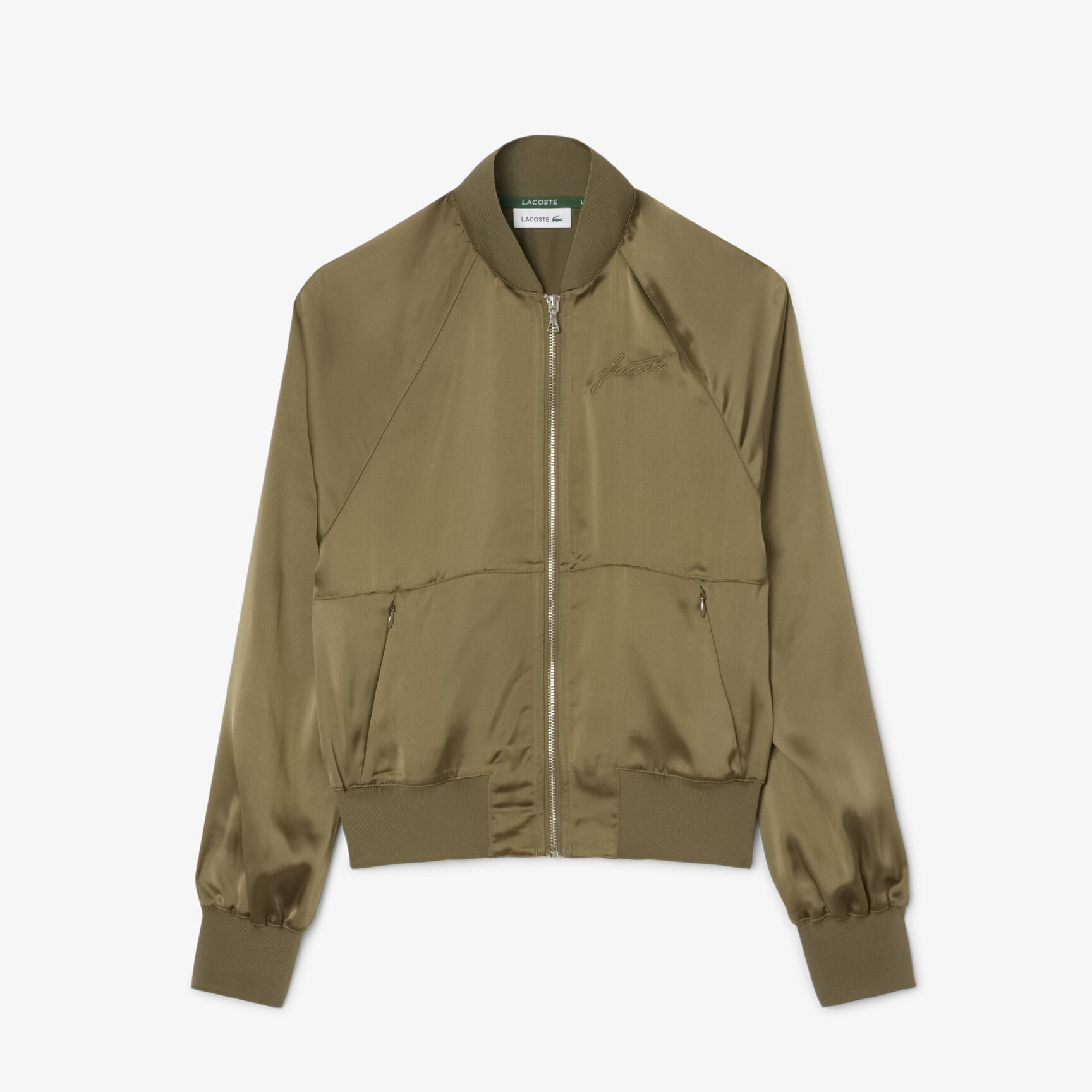 جاكيت بومبر ساتان مطرز كبير الحجم