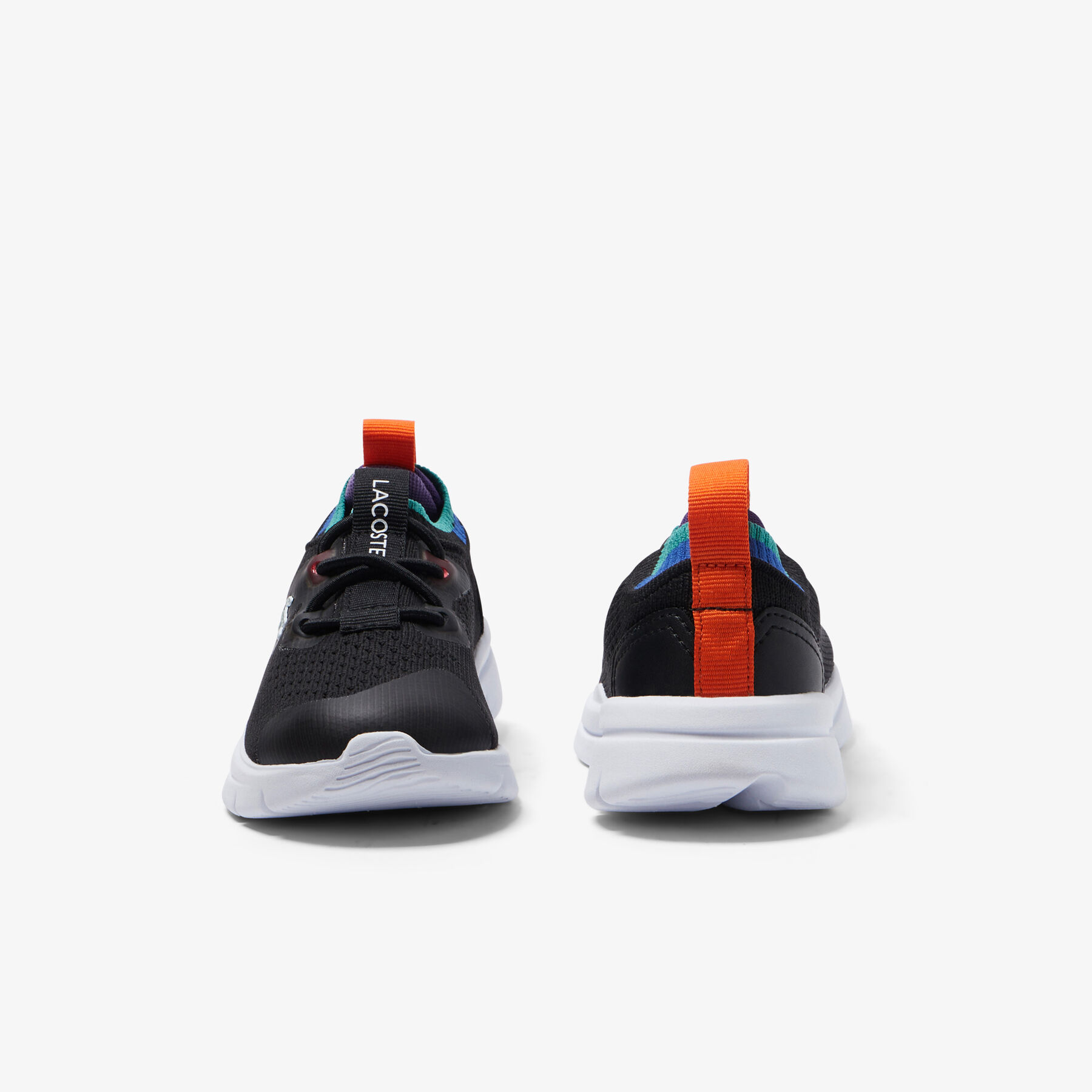 Infants' Lacoste Run Spin Knit Textile Colour Contrast Trainers infants lacoste run spin knit textile colour contrast trainers