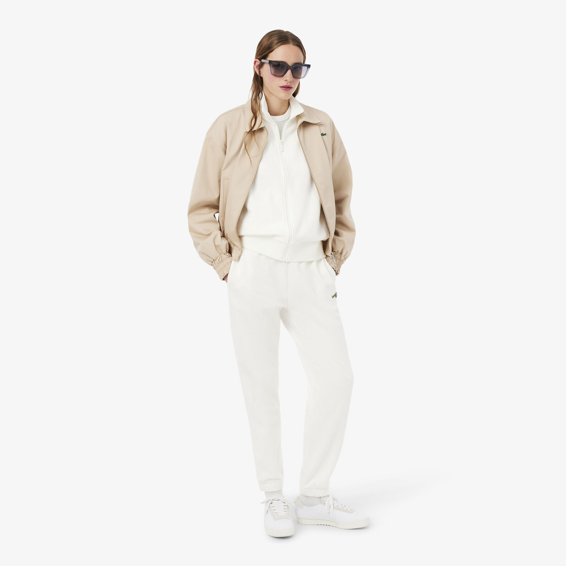 lacoste relaxed fit zipped badge sweatshirt