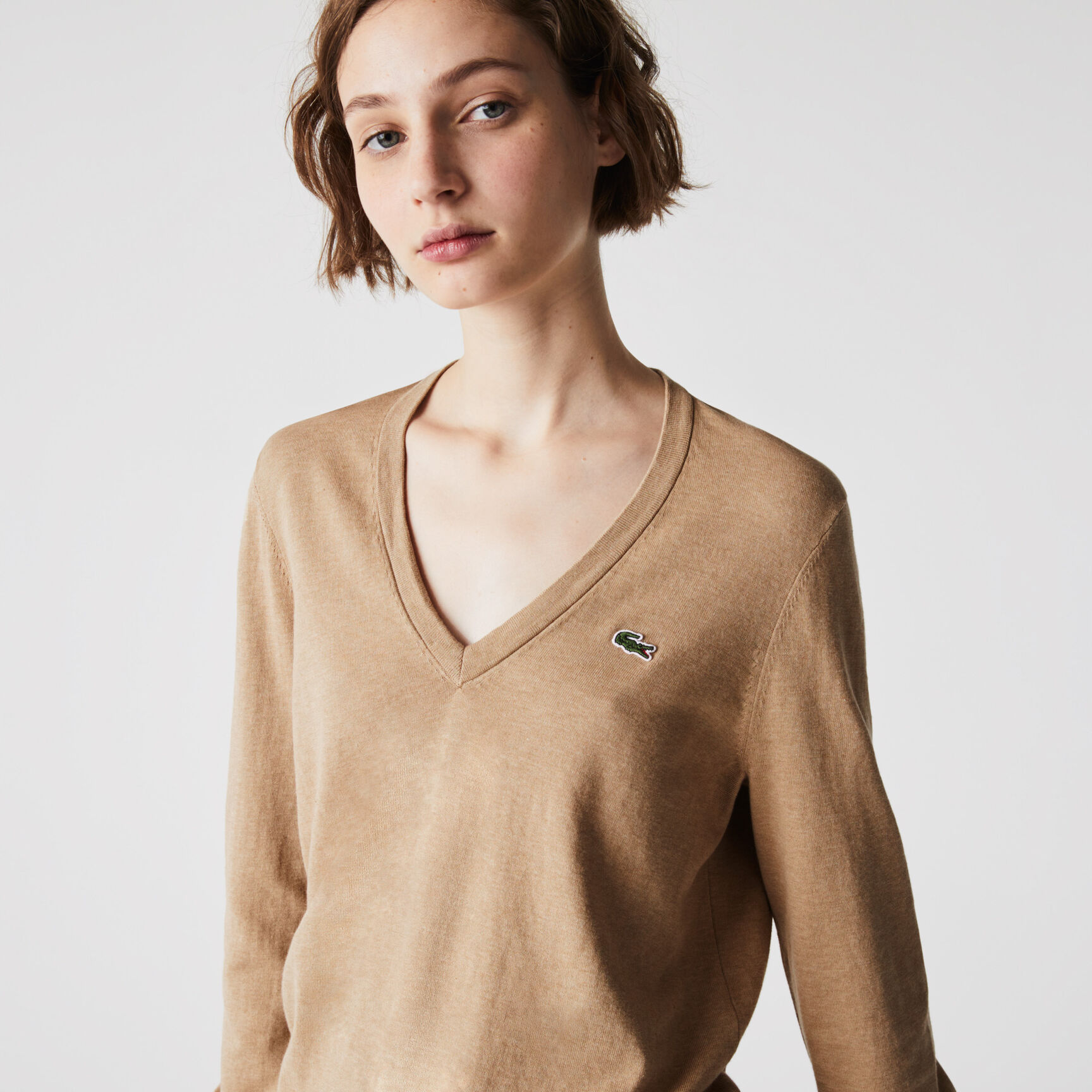 Women&rsquo;s V-neck Loose Organic Cotton Sweater