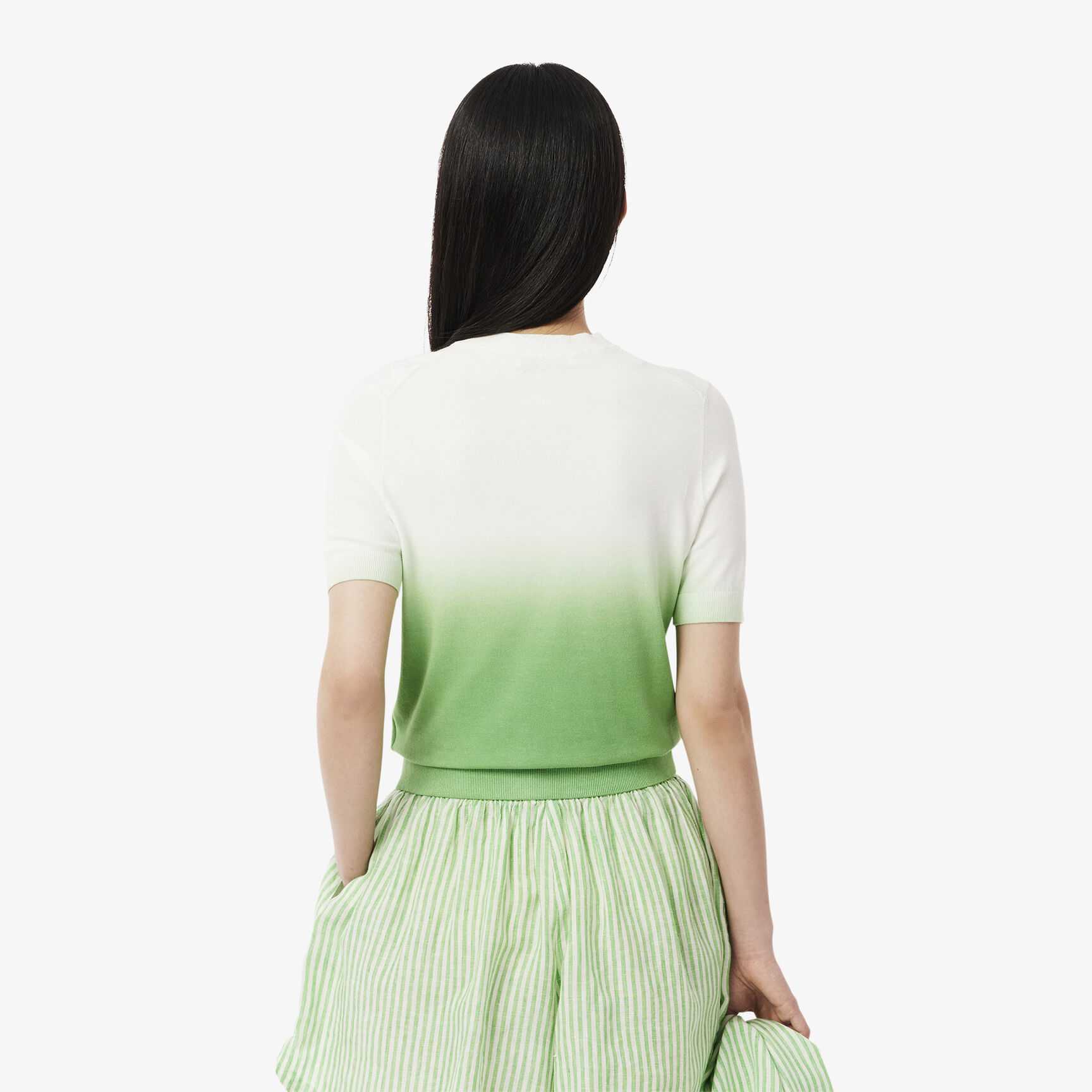 Short Sleeved Ombre Effect Sweater