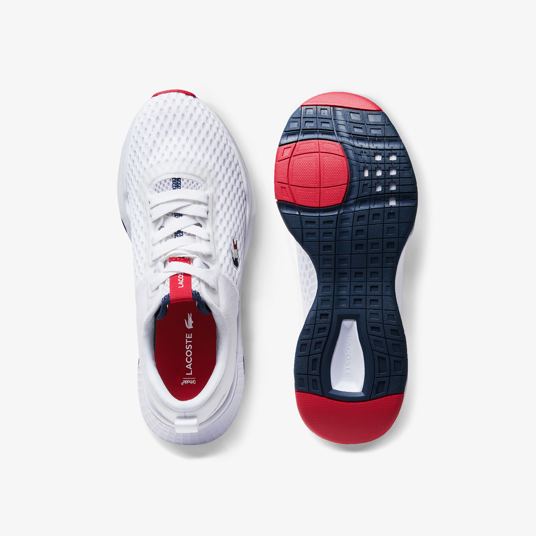 lacoste women s court drive tricolour textile trainers