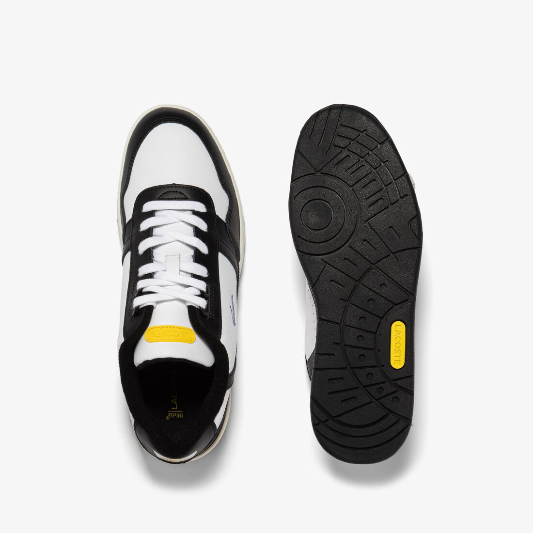 Men's Lacoste T-Clip Leather Colour Contrast Trainers Men's Lacoste T-Clip Leather Colour Contrast Trainers