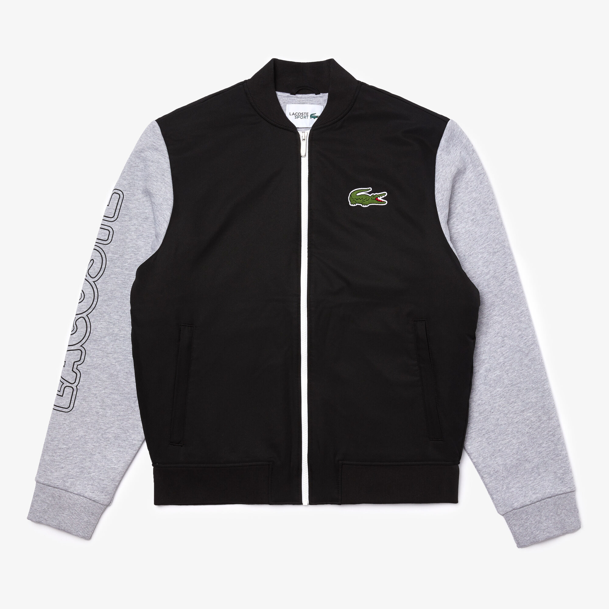 جاكيت تيدي بسحاب من الصوف مع طبعة ثنائية اللون للرجال من مجموعة Lacoste SPORT جاكيت تيدي بسحاب من الصوف مع طبعة ثنائية اللون للرجال من مجموعة Lacoste SPORT