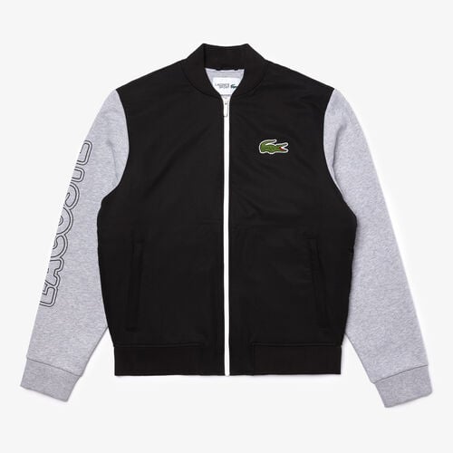 Men's Lacoste Sport Two-tone Print Fleece Zip Teddy Jacket