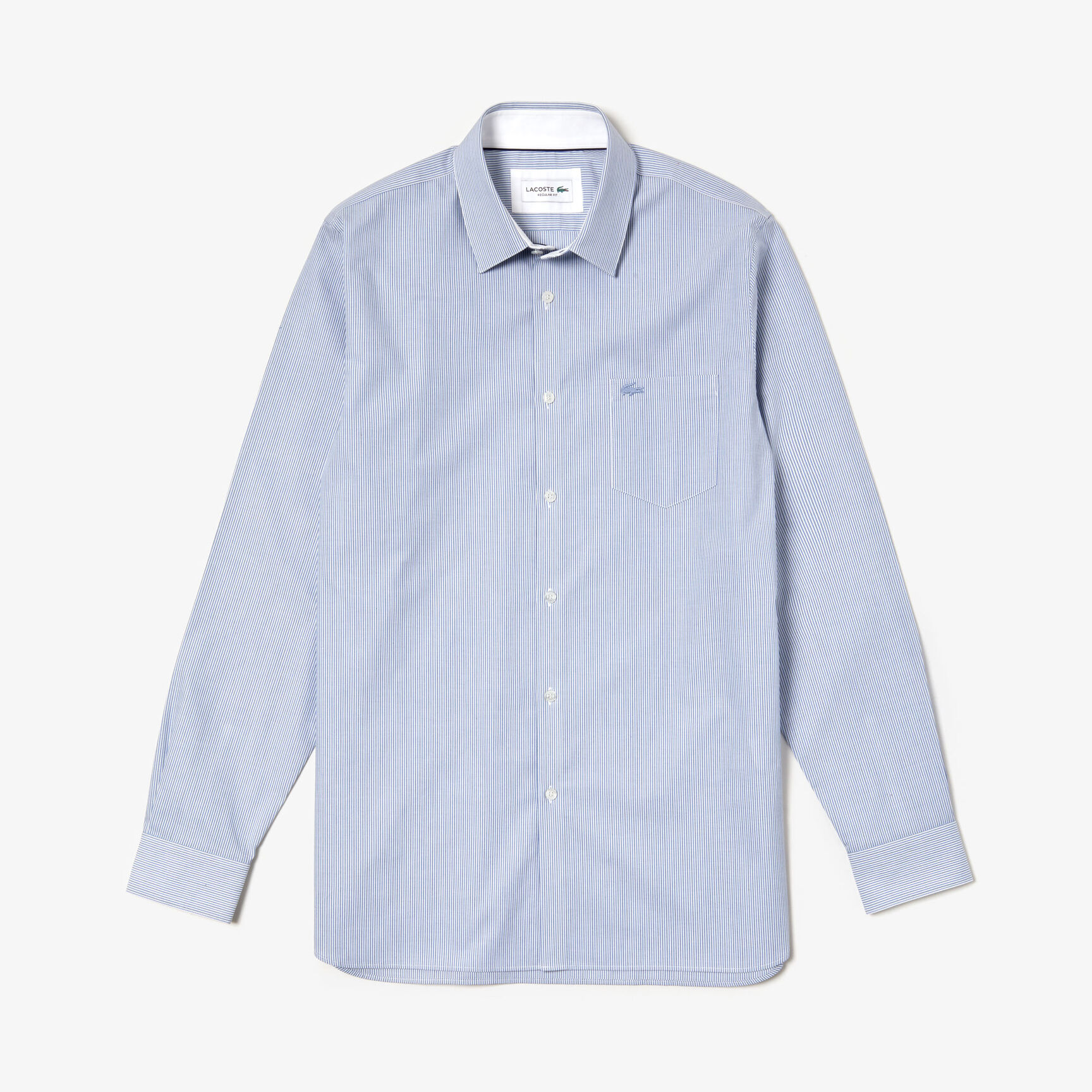 قميص رجالي من قطن البوبلين بقصة عادية وخطوط طولية قميص رجالي من قطن البوبلين بقصة عادية وخطوط طولية