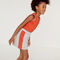 lacoste girls  piped elasticised colourblock fleece skirt