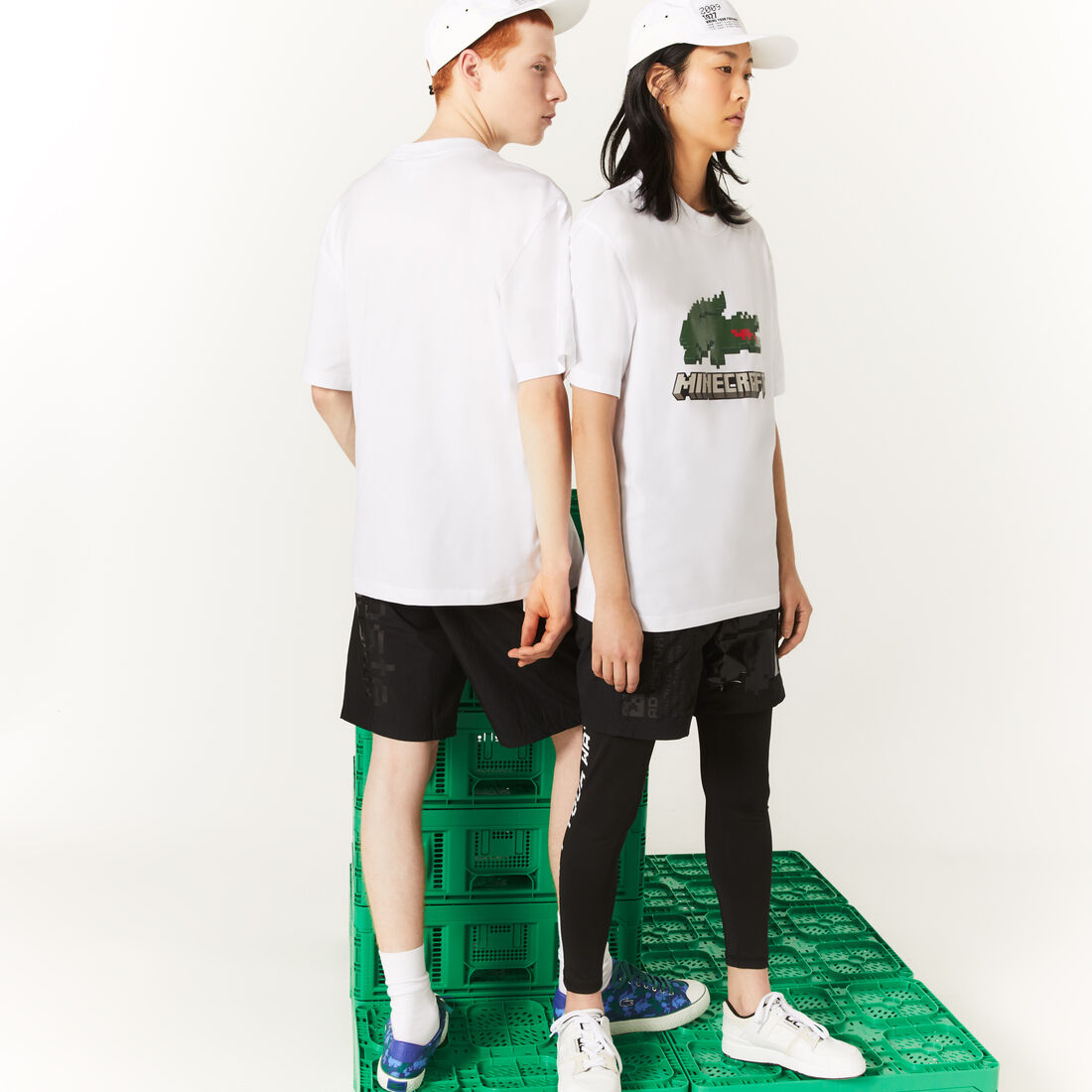 تيشيرت مطبوع قطن عضوي للجنسين مجموعة Lacoste x Minecraft تيشيرت مطبوع قطن عضوي للجنسين مجموعة Lacoste x Minecraft
