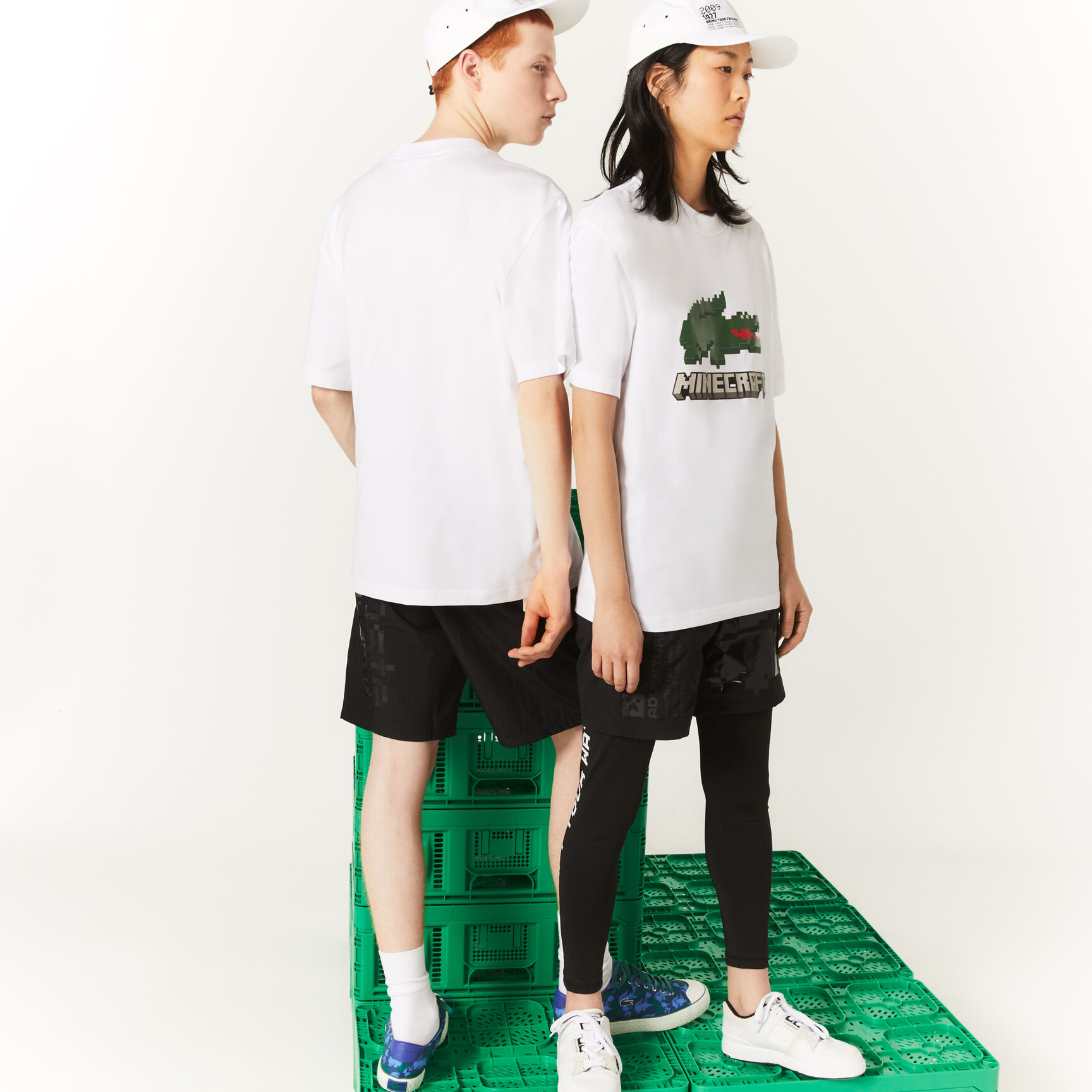 تيشيرت مطبوع قطن عضوي للجنسين مجموعة Lacoste x Minecraft تيشيرت مطبوع قطن عضوي للجنسين مجموعة Lacoste x Minecraft