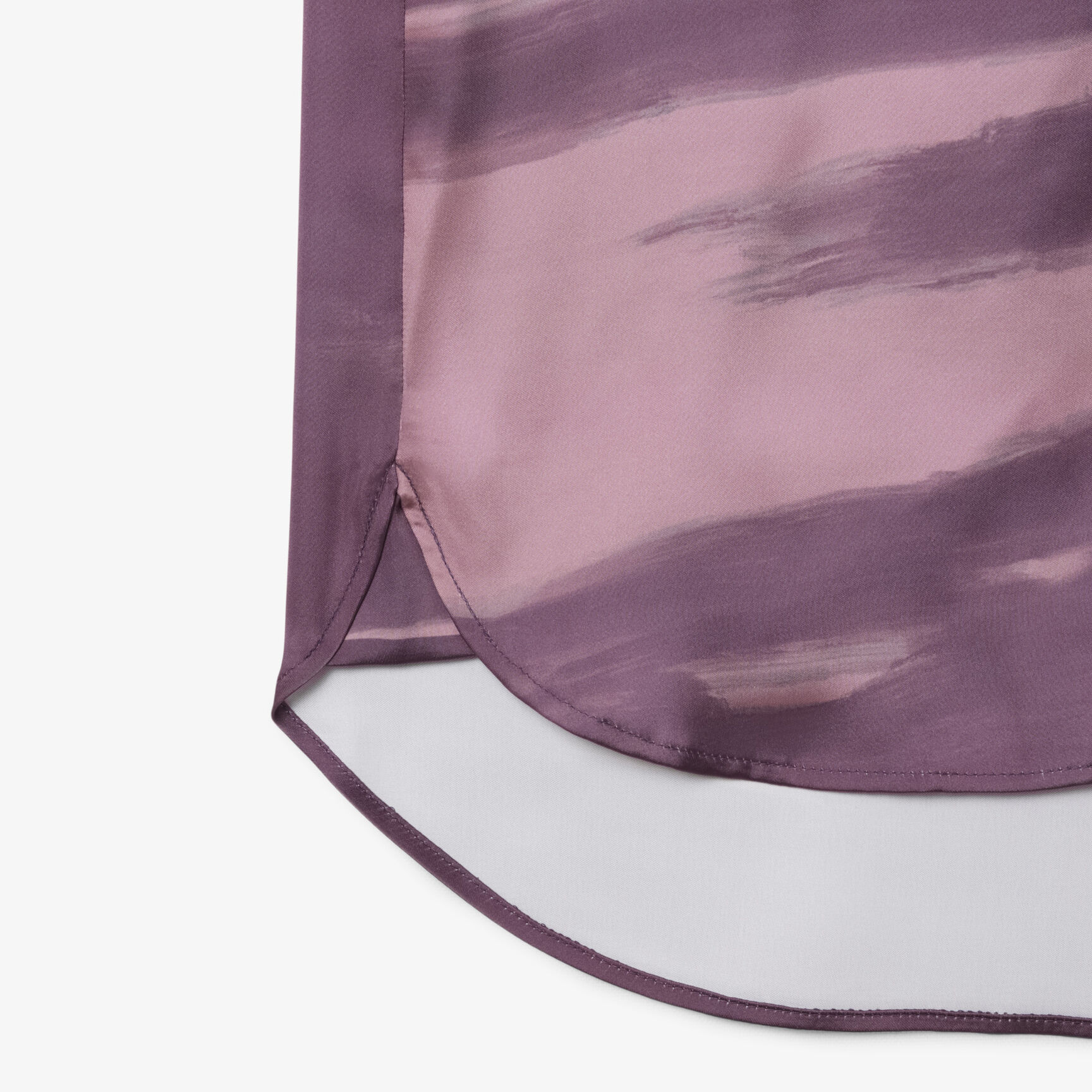 Oversized Landscape Print Satin Shirt