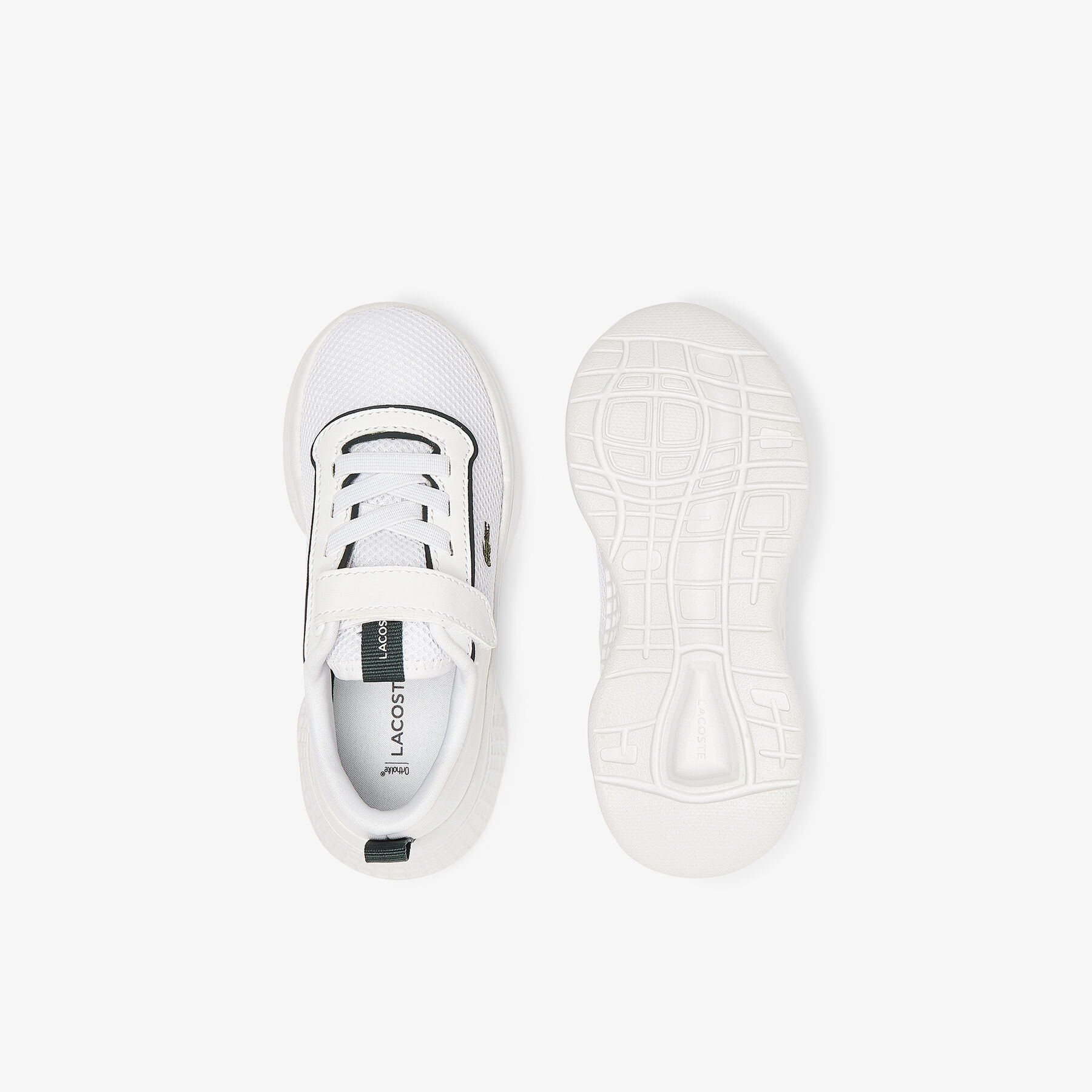 lacoste infants  court drive textile air mesh trainers