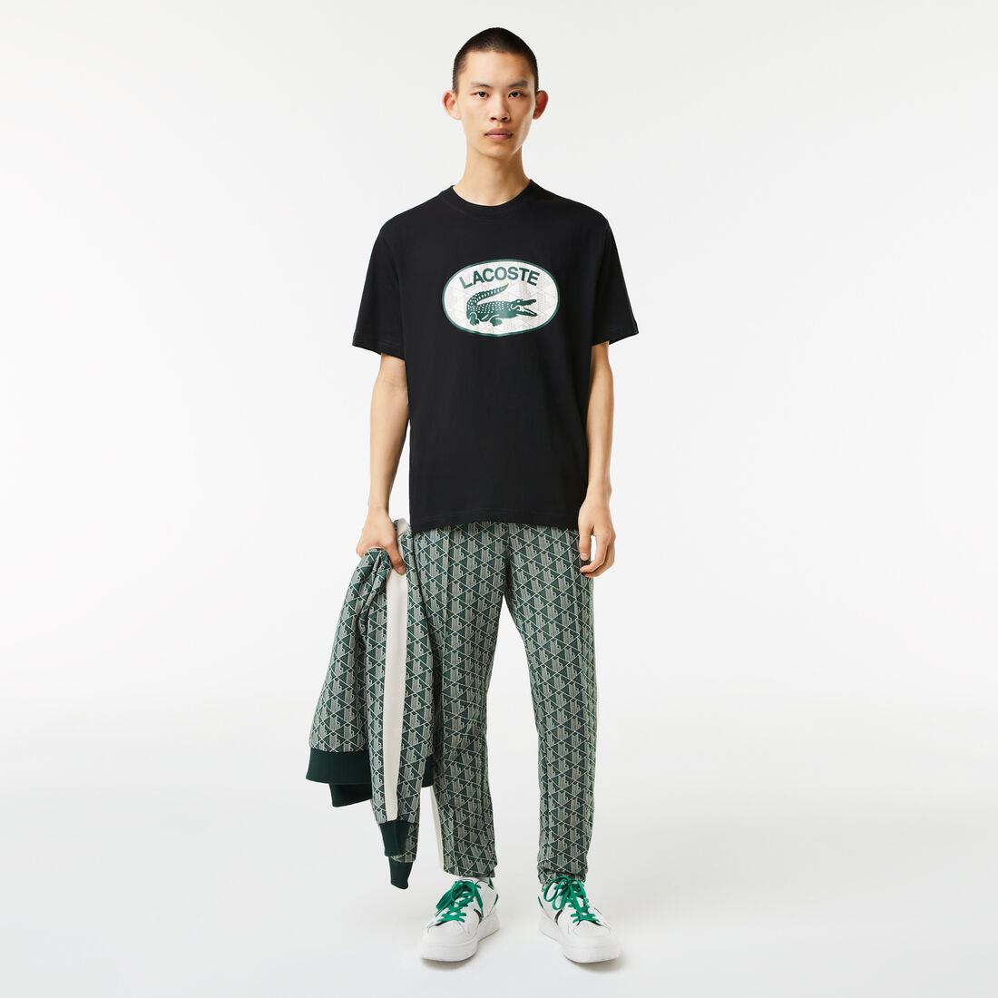 Men's Regular Fit Branded Monogram Print T-Shirt Men's Regular Fit Branded Monogram Print T-Shirt