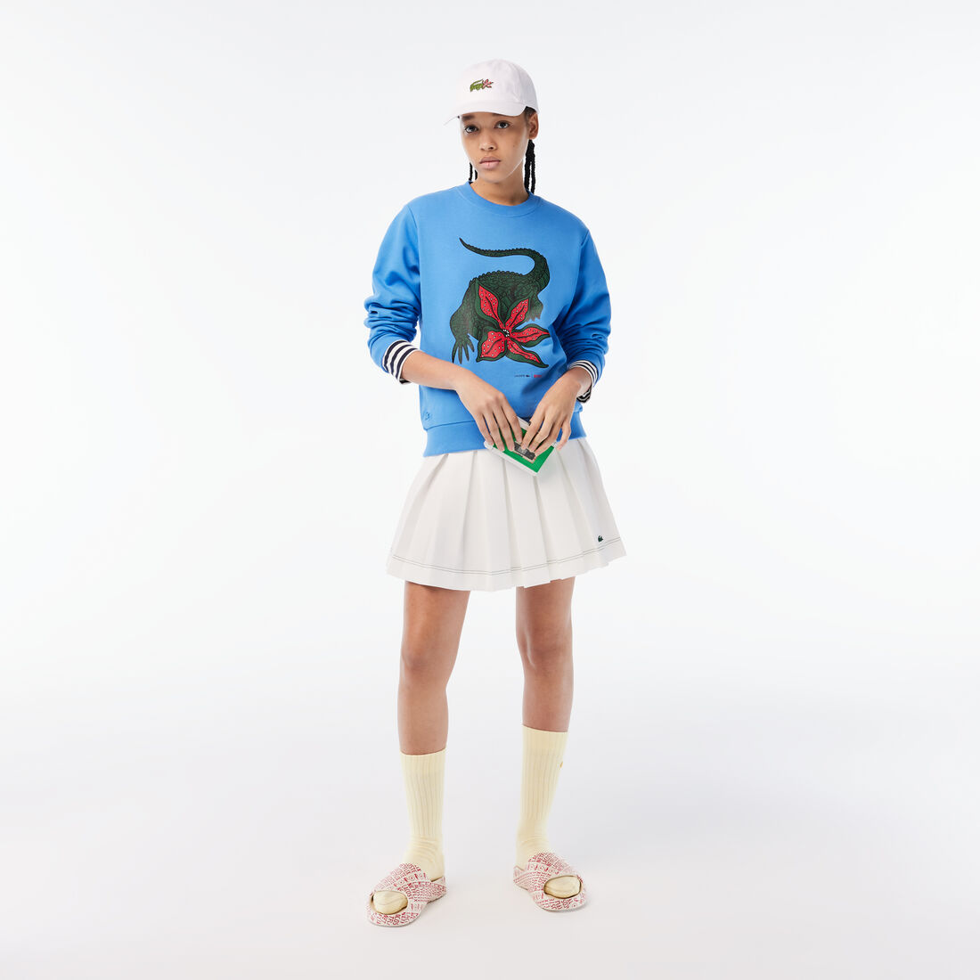 Women’s Lacoste x Netflix Loose Fit Organic Cotton Fleece Sweatshirt Women’s Lacoste x Netflix Loose Fit Organic Cotton Fleece Sweatshirt