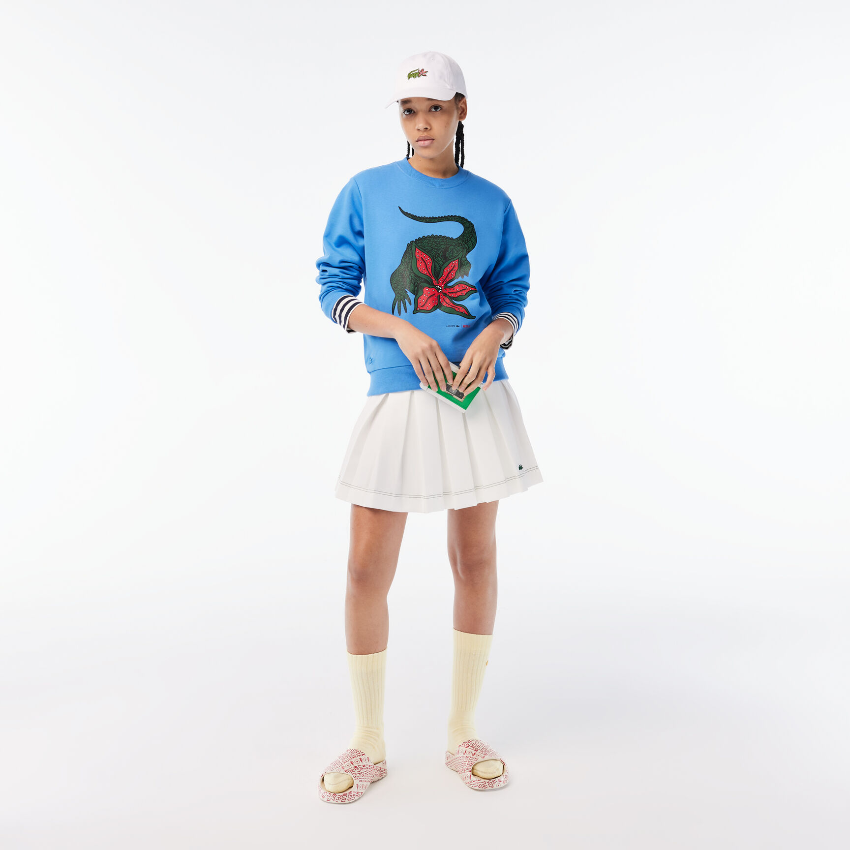 Women’s Lacoste x Netflix Loose Fit Organic Cotton Fleece Sweatshirt Women’s Lacoste x Netflix Loose Fit Organic Cotton Fleece Sweatshirt