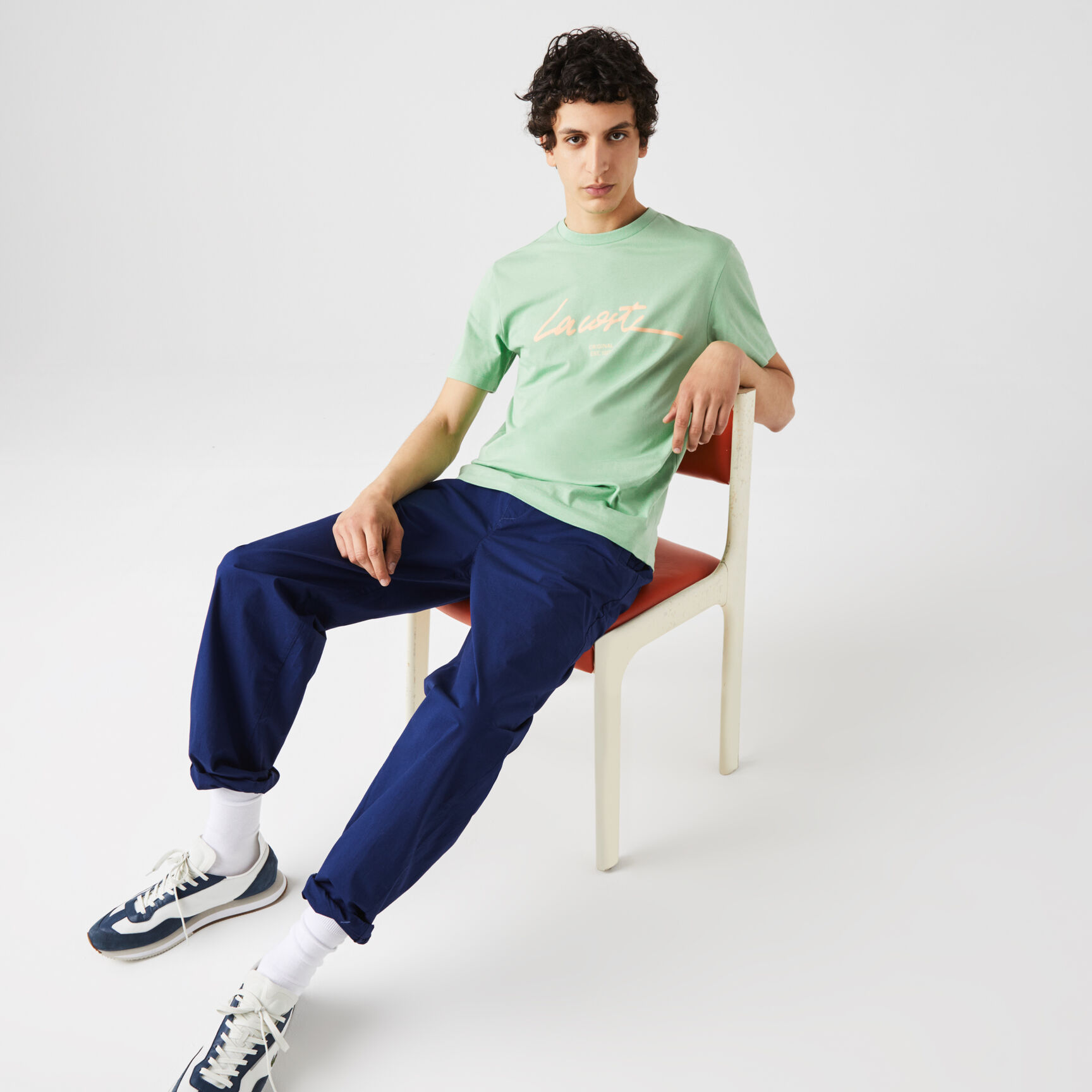 Men&rsquo;s Crew Neck Print Lettering Cotton T-shirt