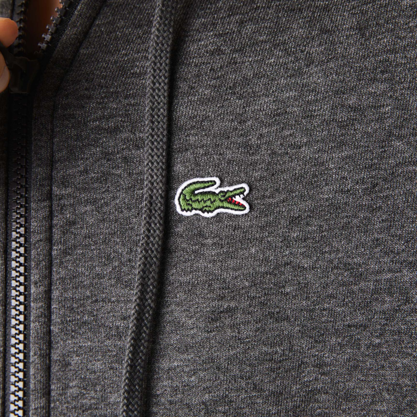 سويت شيرت للتنس من الصوف بسحاب وغطاء رأس مجموعة Lacoste SPORT للنساء