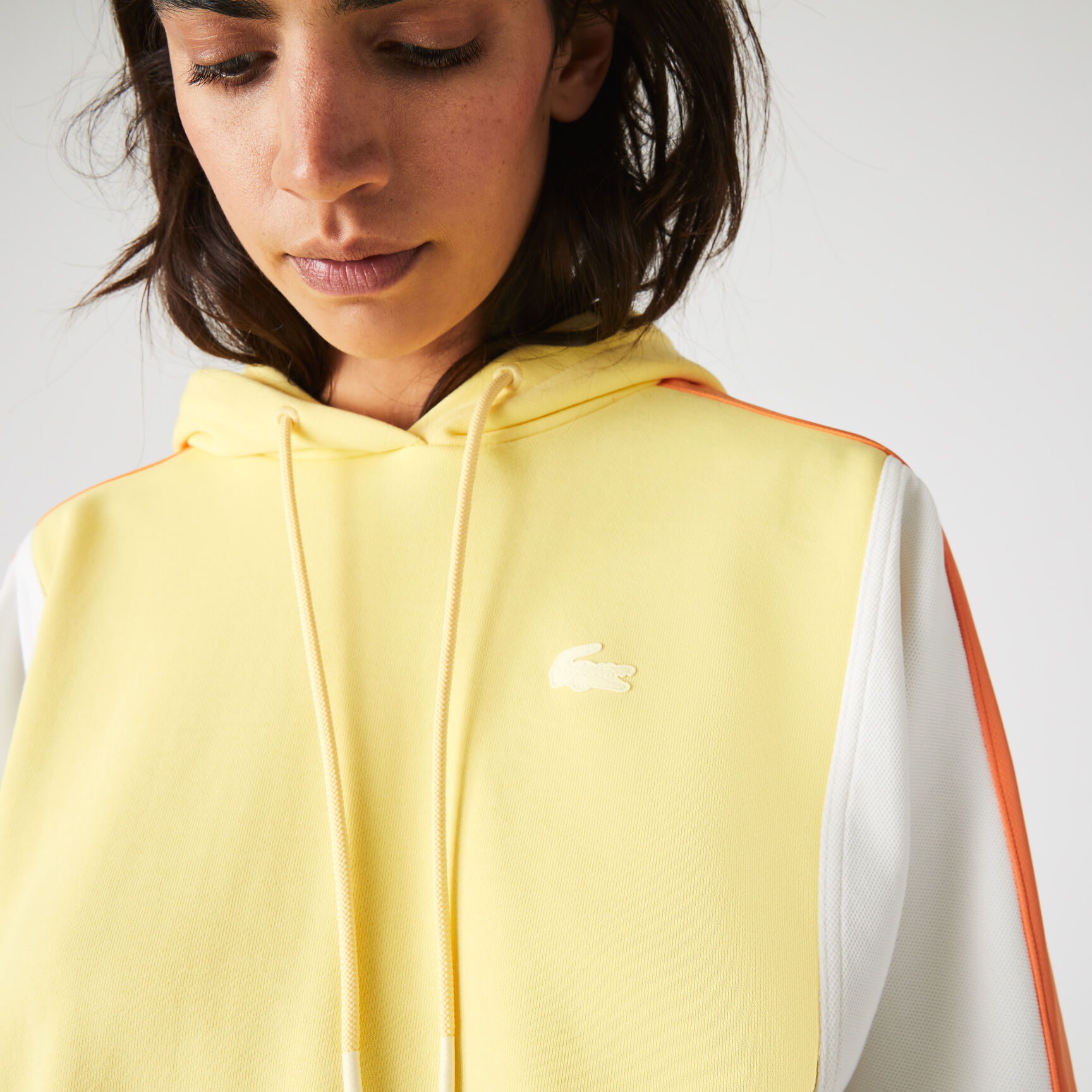 Women's Lacoste L!VE Hooded Colour-block Fleece Hoodie Women's Lacoste L!VE Hooded Colour-block Fleece Hoodie