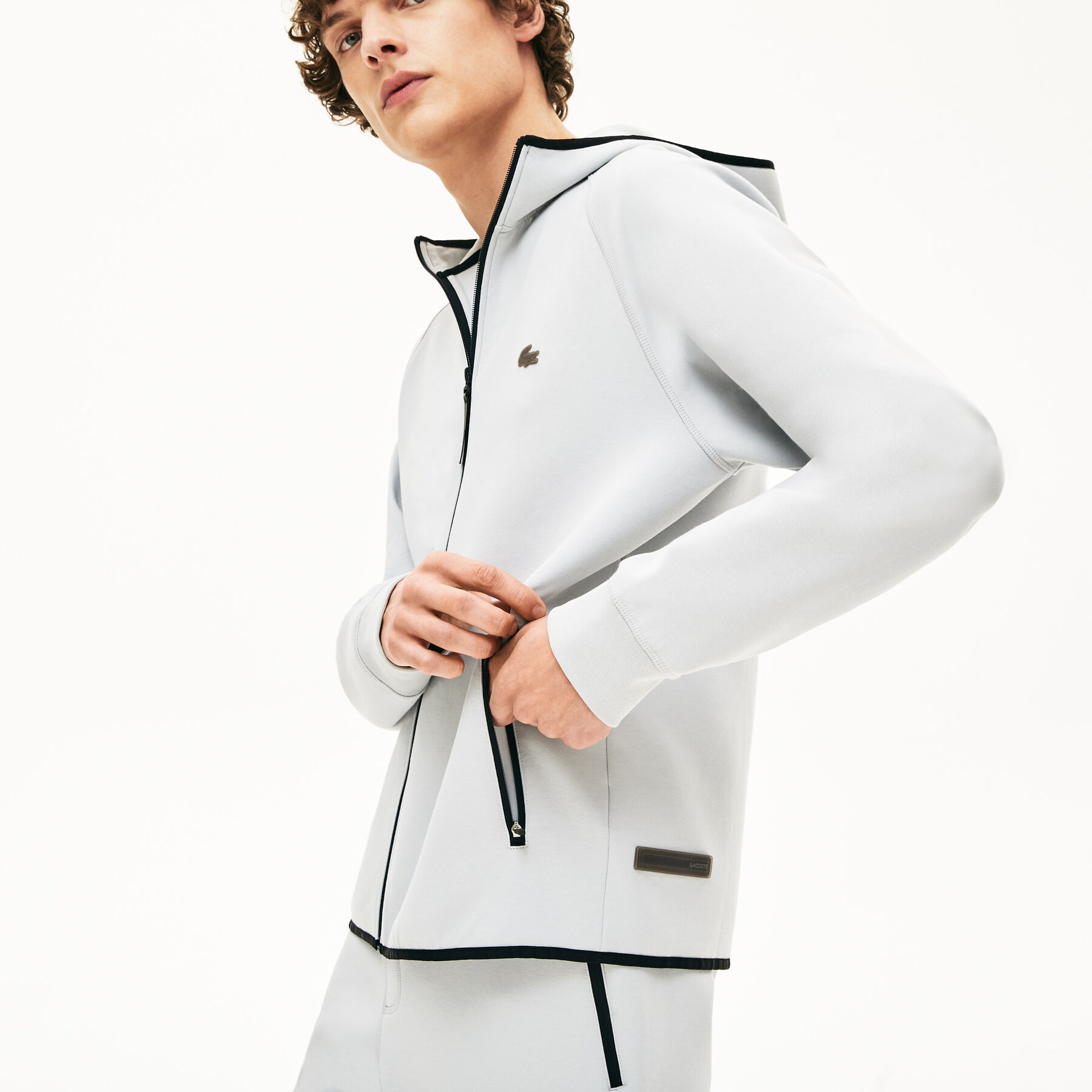 men s lacoste motion hooded zip sweatshirt