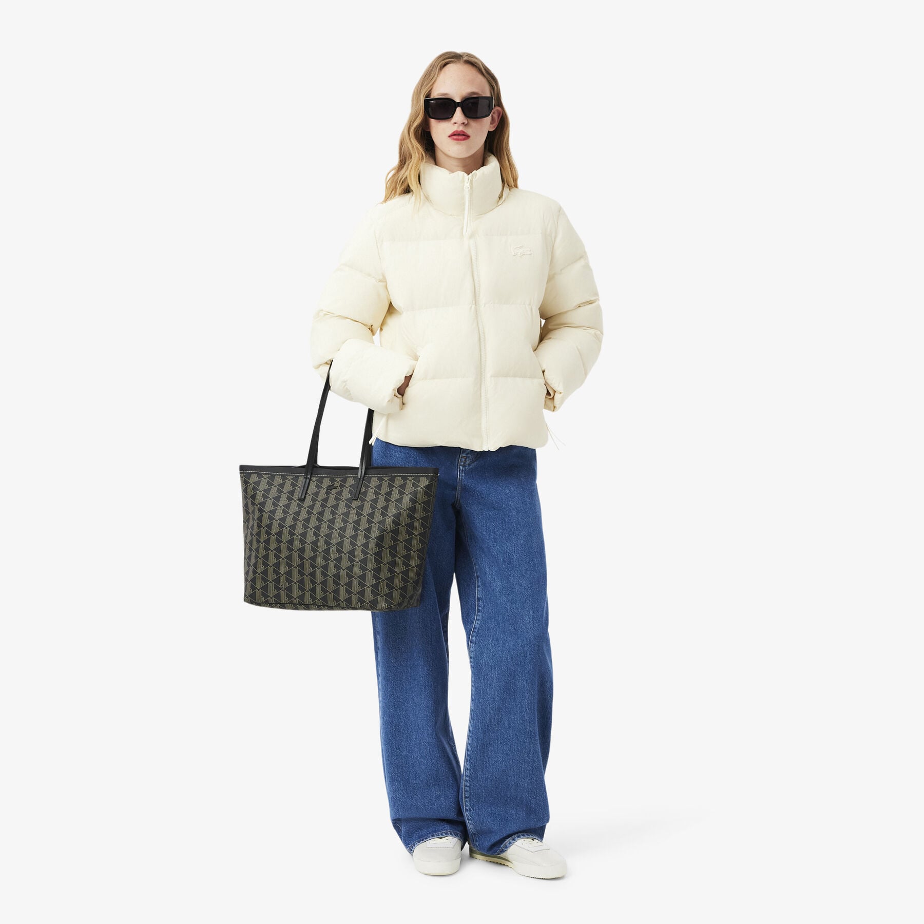 Zely Grained Tote with Pouch lacoste zely grained tote with pouch