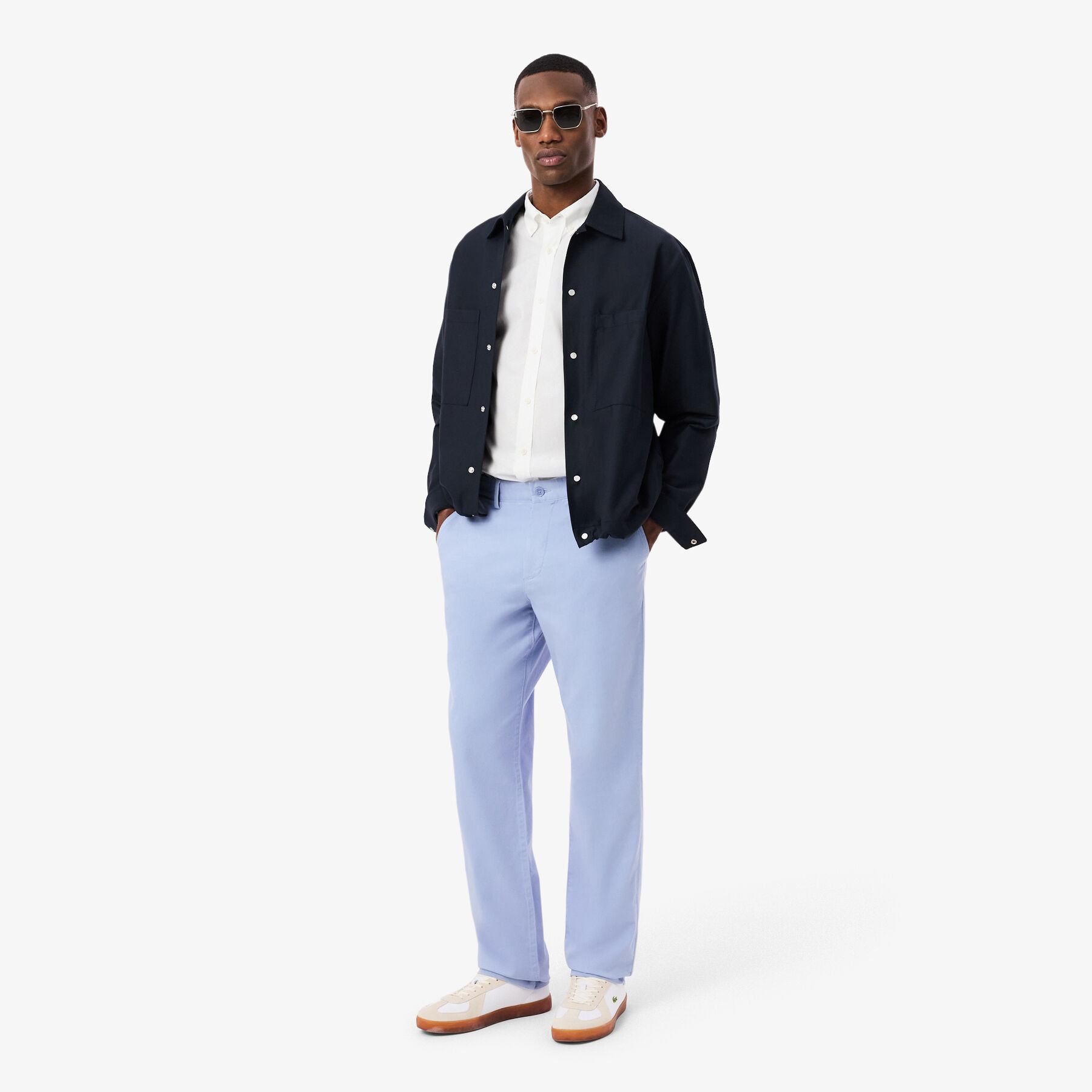 lacoste regular fit stretch poplin shirt