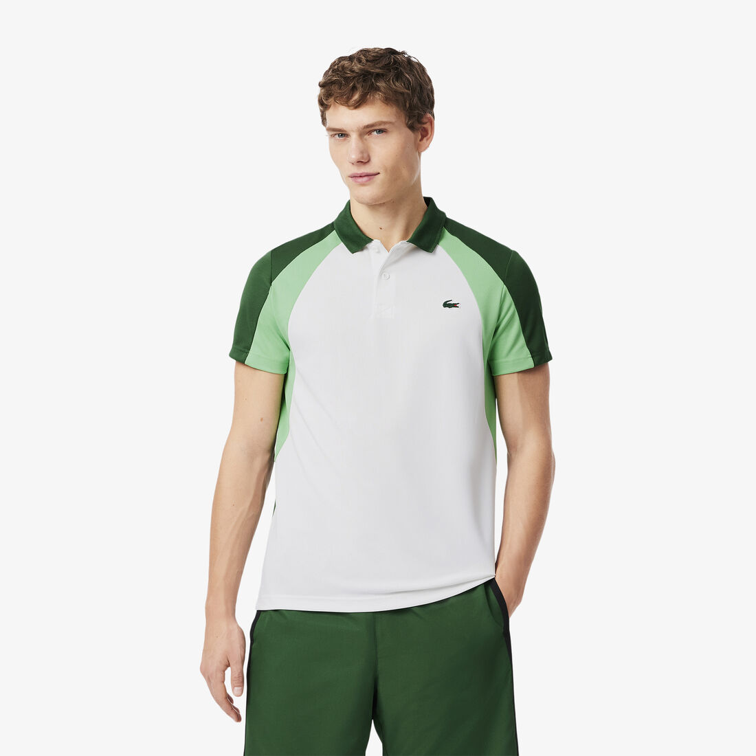 Colour-Block Printed Sport Polo Shirt