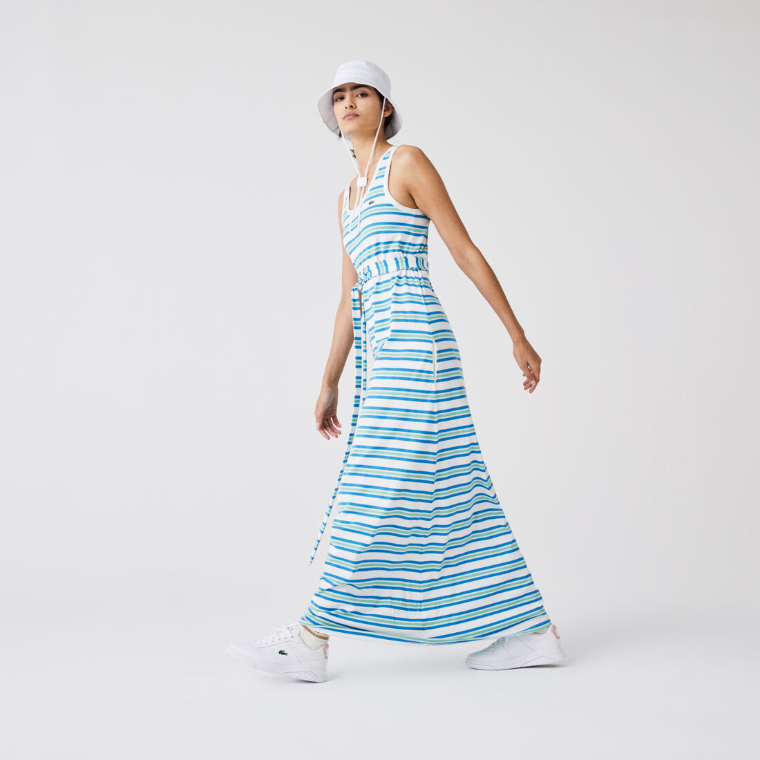 Women’s Long Striped Cotton Tank Top Dress