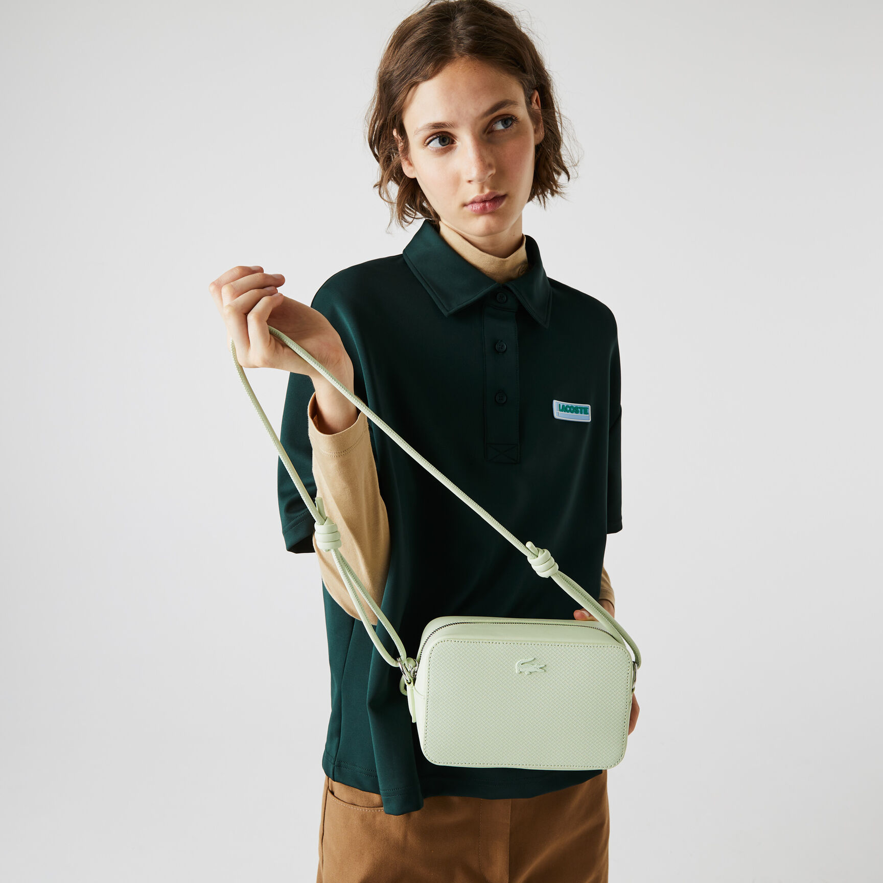 حقيبة كتف من جلد البيكيه غير اللامع مجموعة Chantaco للنساء حقيبة كتف من جلد البيكيه غير اللامع مجموعة Chantaco للنساء