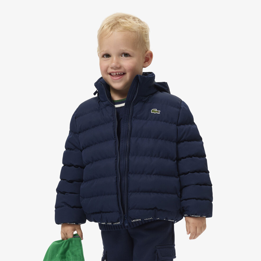 هودي منتفخ من التفتا بنمط ألماسي مع قبعة