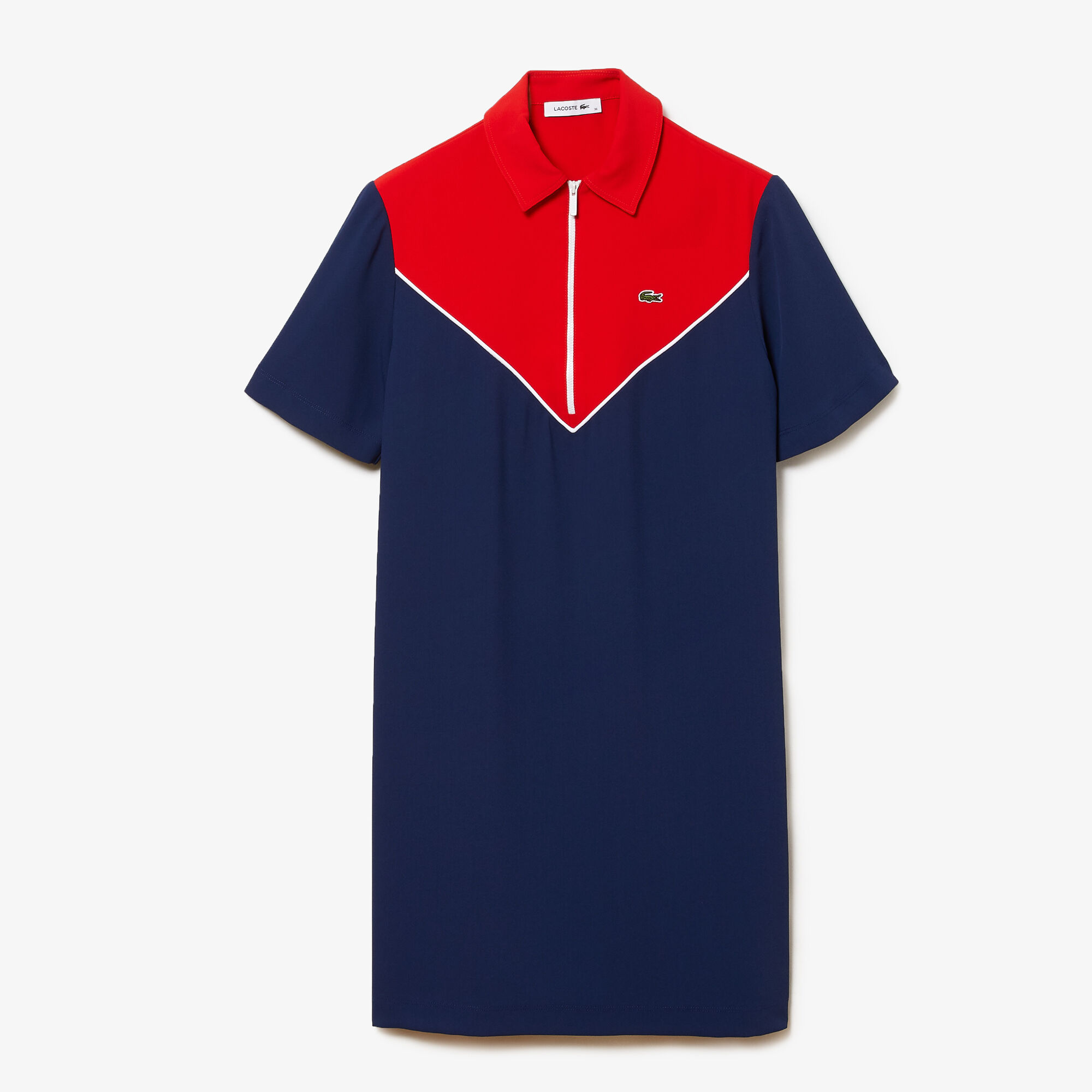 ワンピース LACOSTE Women's Full Zip Flowy PoloDress Buy Women's Flowy Zip Collar Colorblock Polo Dress | Lacoste EG