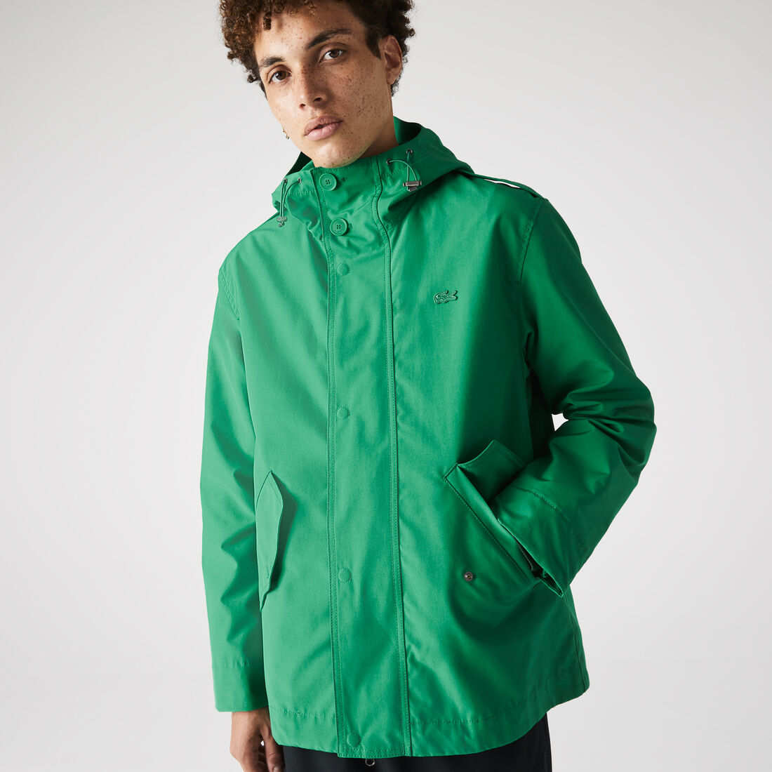 Men’s Water-Resistant Cotton Blend Short Hooded Parka
