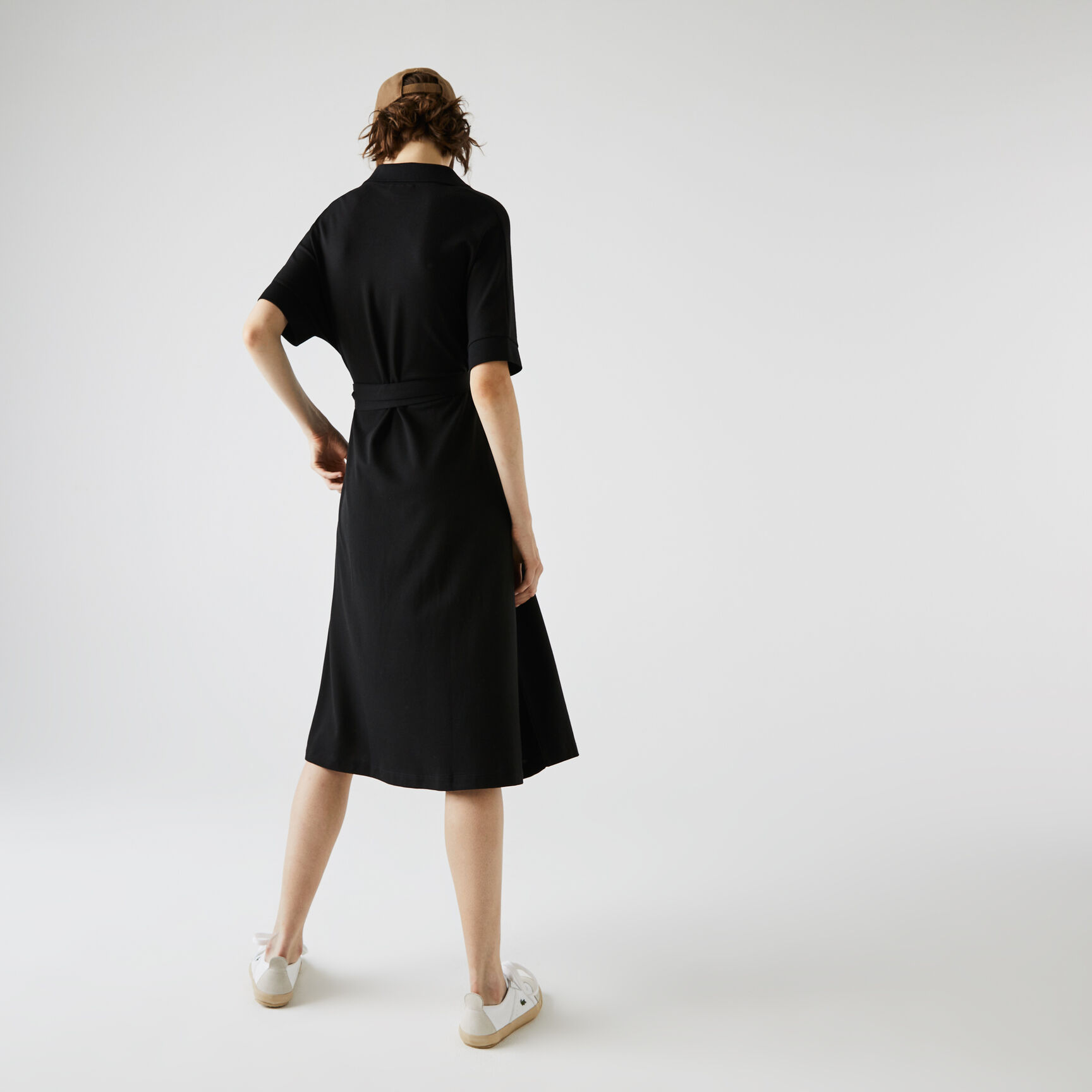 Women's Loose Fit  V-neck Piqu&eacute; Polo Dress