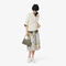lacoste topography print pleated skirt