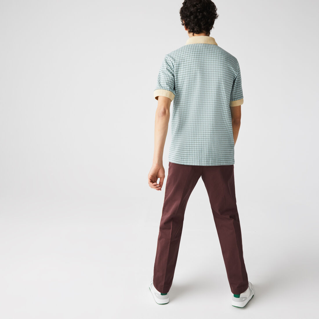 Men's Lacoste L!VE Relaxed Fit Checkered Cotton Blend Polo Men's Lacoste L!VE Relaxed Fit Checkered Cotton Blend Polo