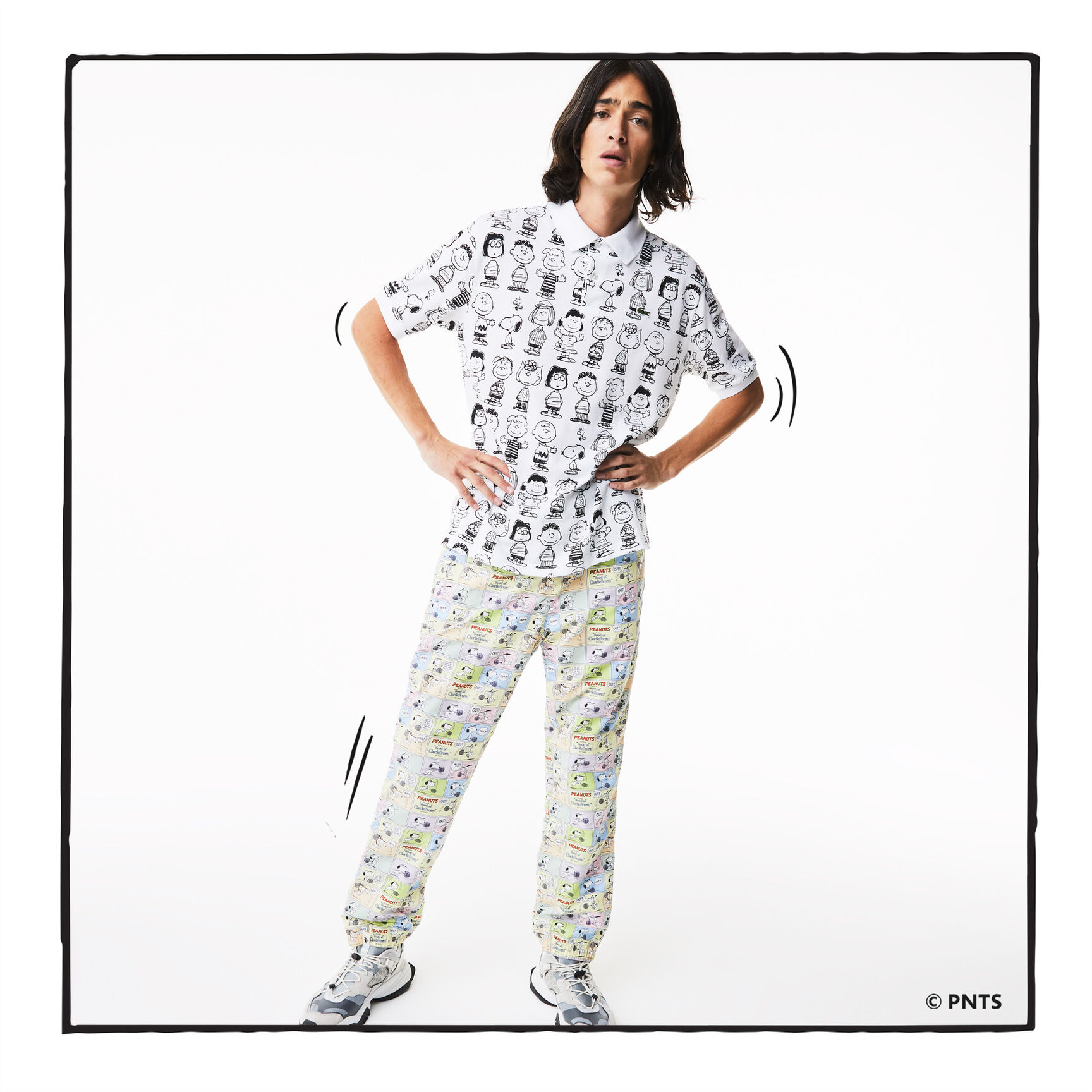 قميص بولو فضفاض للجنسين من مجموعة Lacoste L!VE x Peanuts قميص بولو فضفاض للجنسين من مجموعة Lacoste L!VE x Peanuts