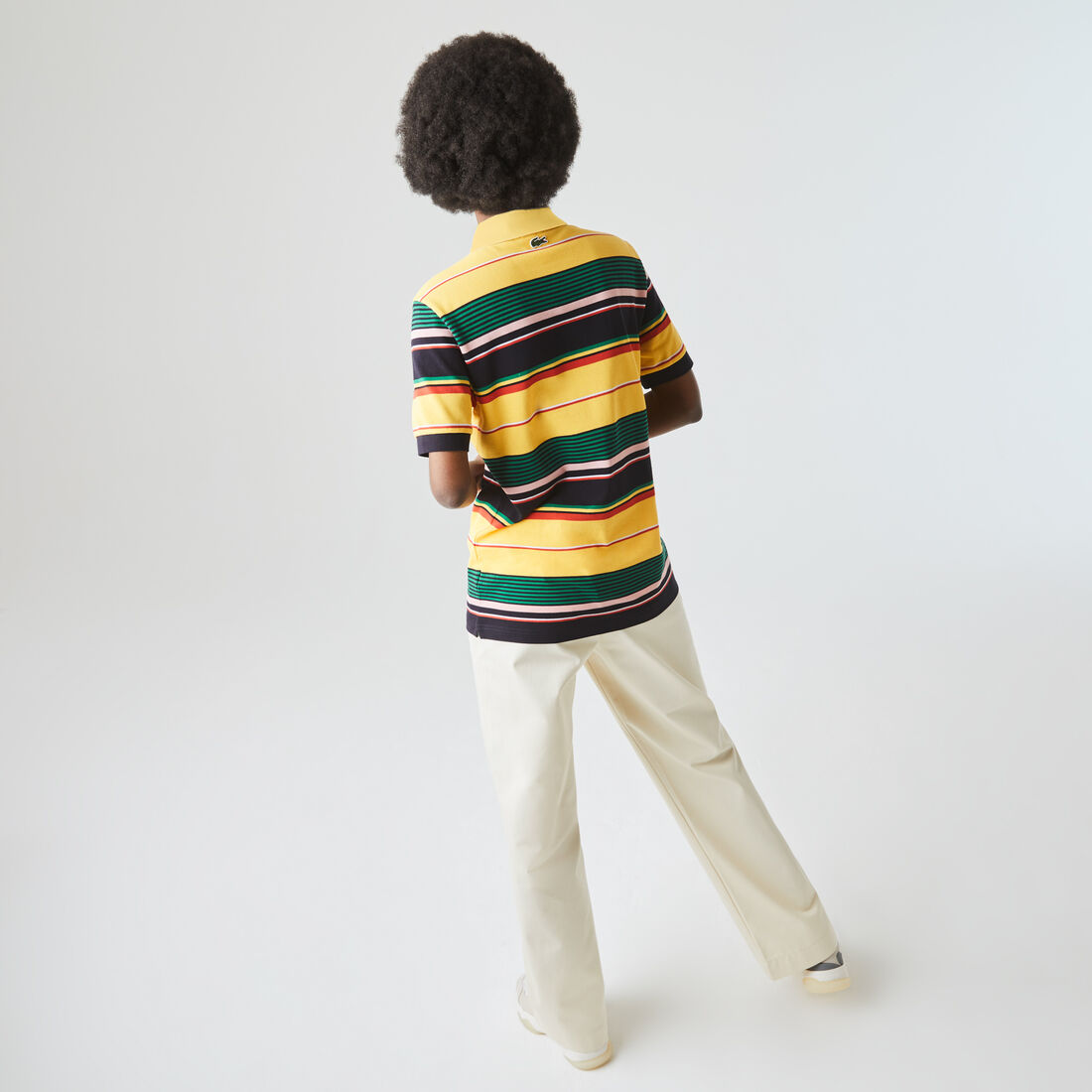 Unisex Lacoste LIVE Embroidered Striped Cotton Piqué Polo Unisex Lacoste LIVE Embroidered Striped Cotton Piqué Polo