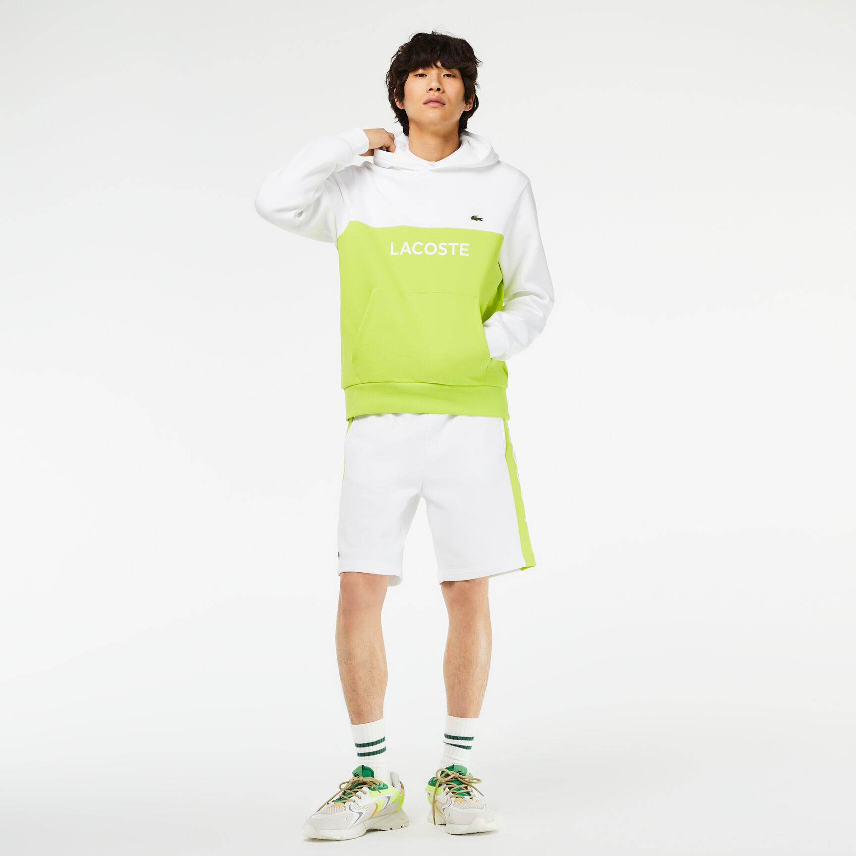 شورت صوف قطني مقسم بألوان بقصة عادية للرجال