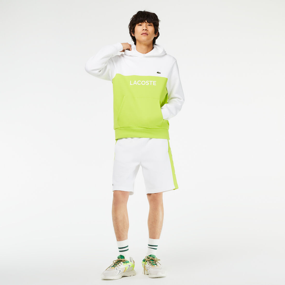 شورت صوف قطني مقسم بألوان بقصة عادية للرجال شورت صوف قطني مقسم بألوان بقصة عادية للرجال