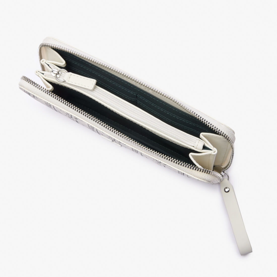 محفظة نسائية بسحاب وطبعة لاكوست مونوغرام محفظة نسائية بسحاب وطبعة لاكوست مونوغرام