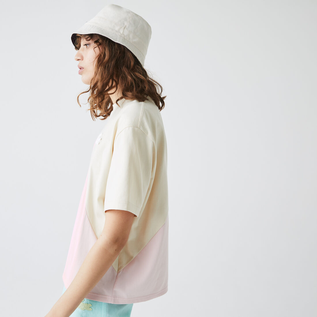 Women’s Lacoste LIVE Loose Bicolour Cotton T-shirt Women’s Lacoste LIVE Loose Bicolour Cotton T-shirt
