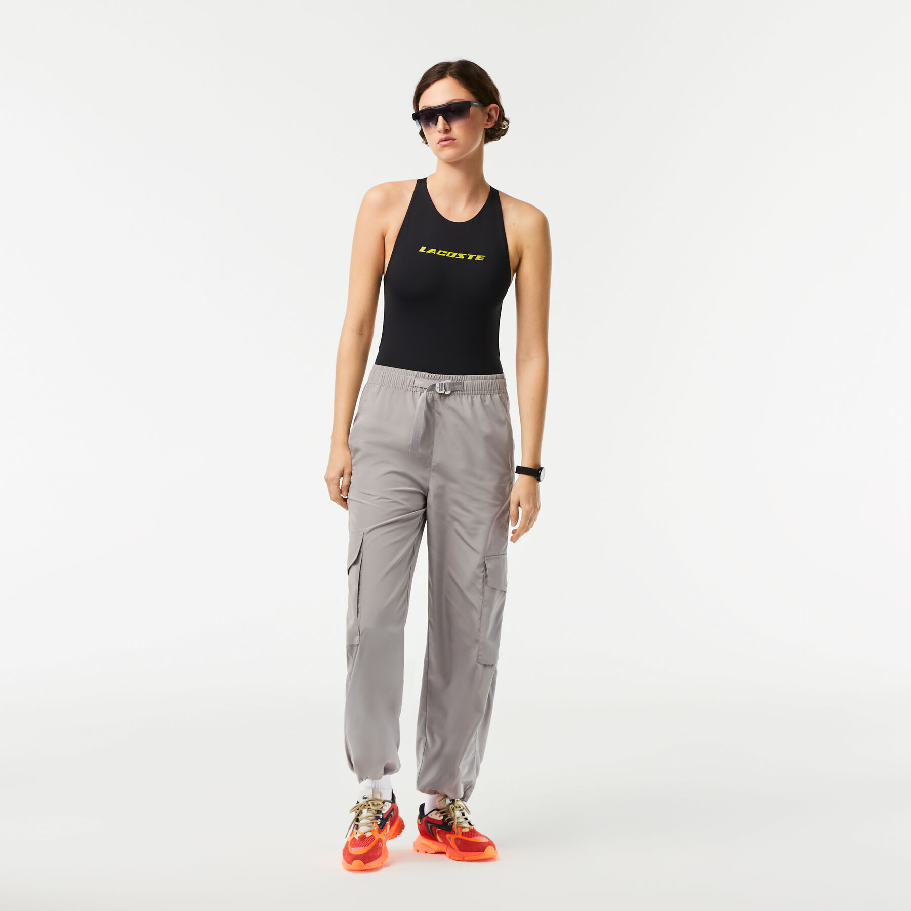 women s lacoste wide leg cargo pants