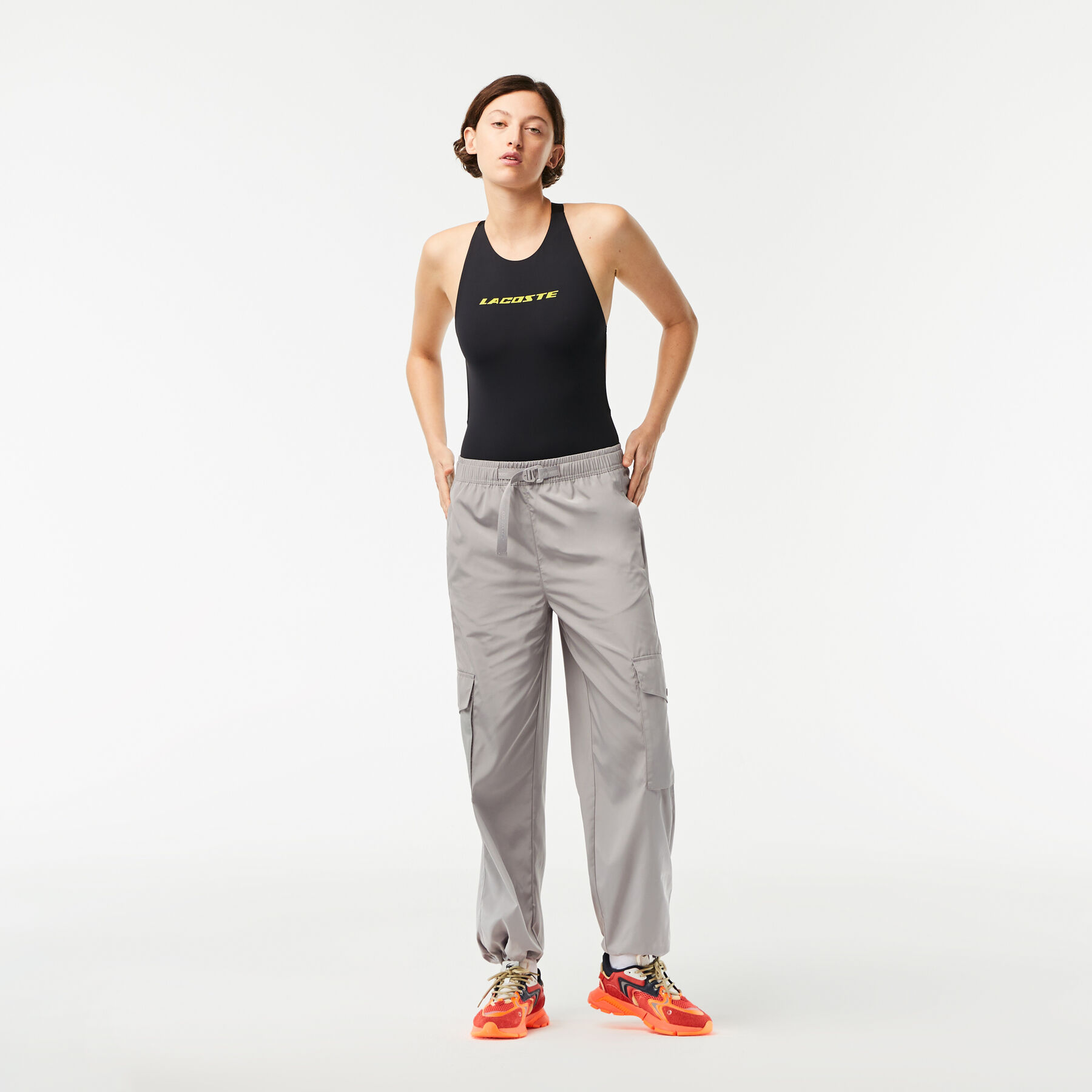 women s lacoste wide leg cargo pants