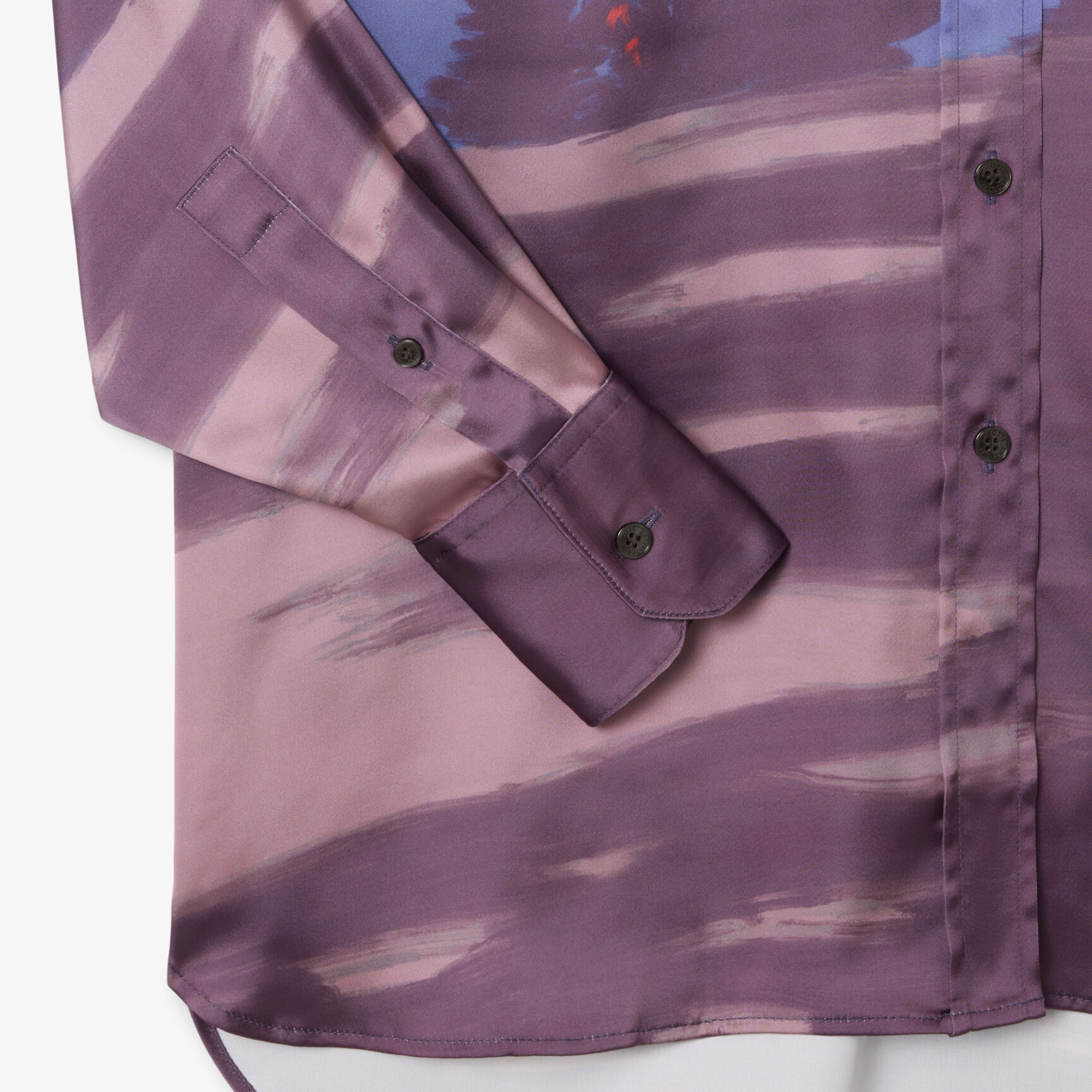 Oversized Landscape Print Satin Shirt