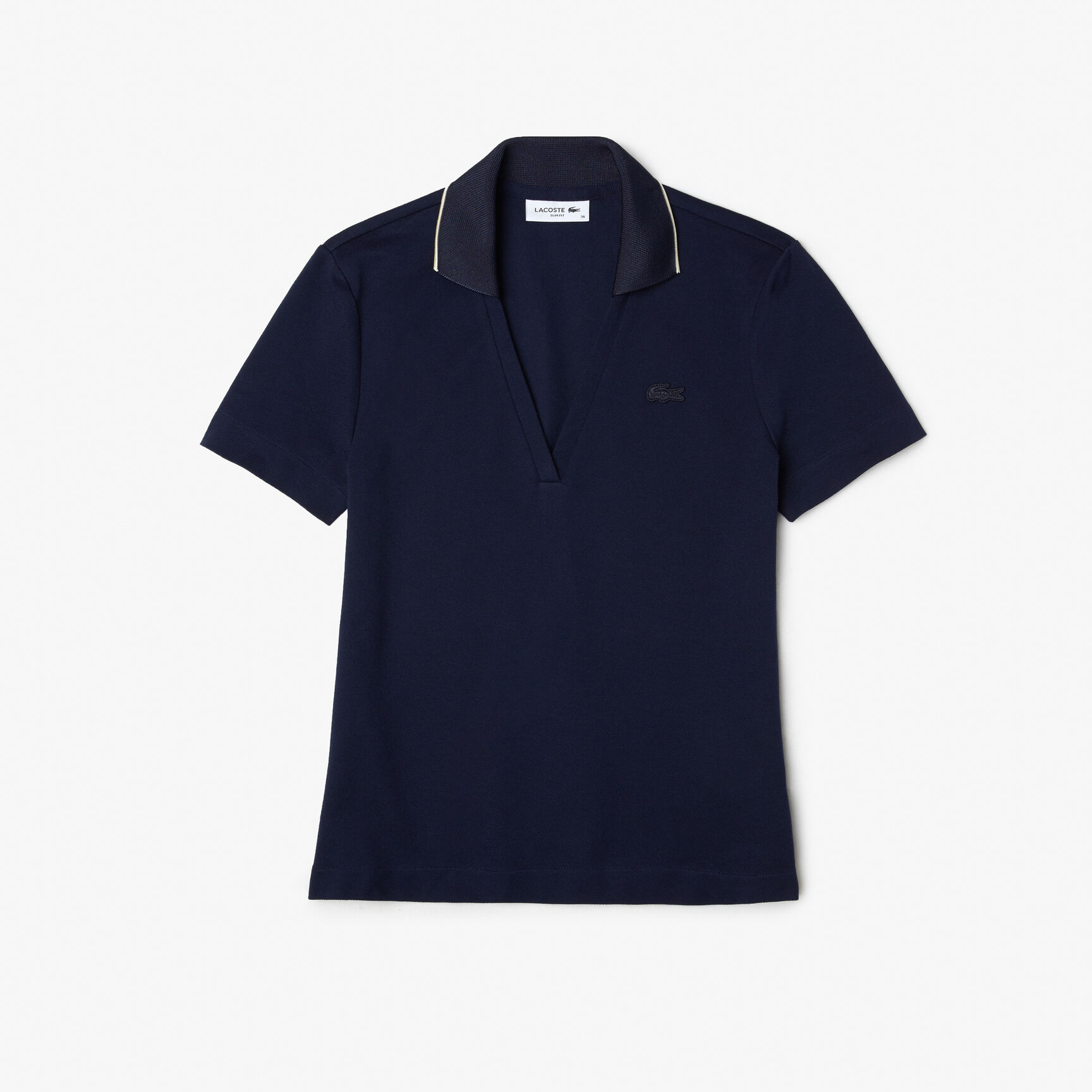 Women's Slim Fit V Neck Stretch Pique Polo Shirt Women's Slim Fit V Neck Stretch Pique Polo Shirt