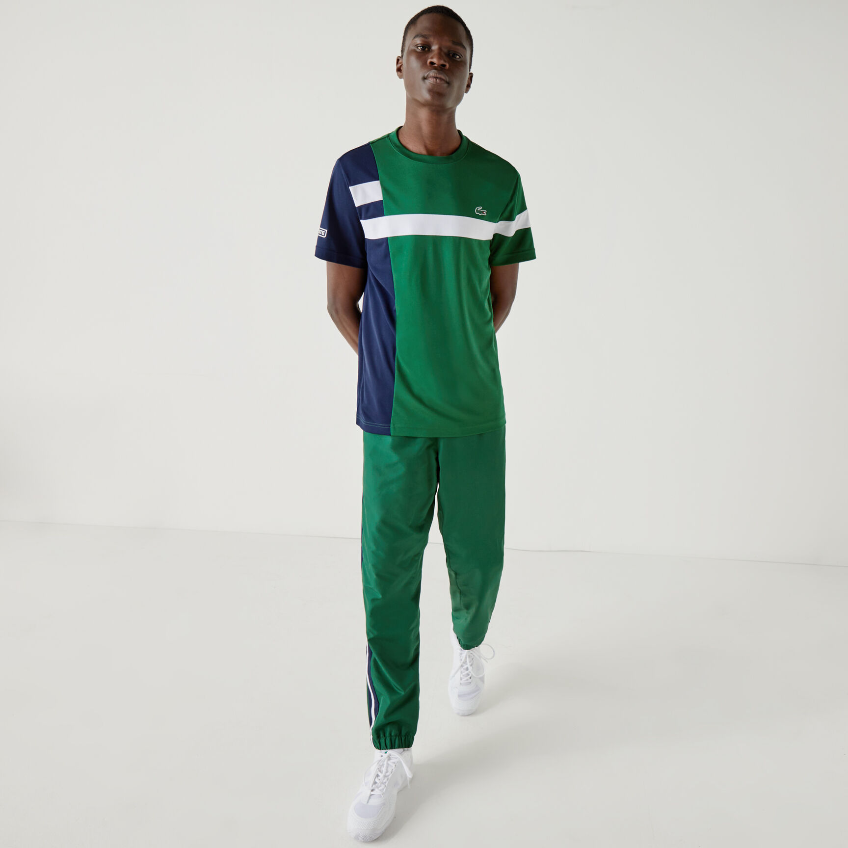 Men's Lacoste SPORT Colourblock Breathable Piqu&eacute; Tennis T-shirt