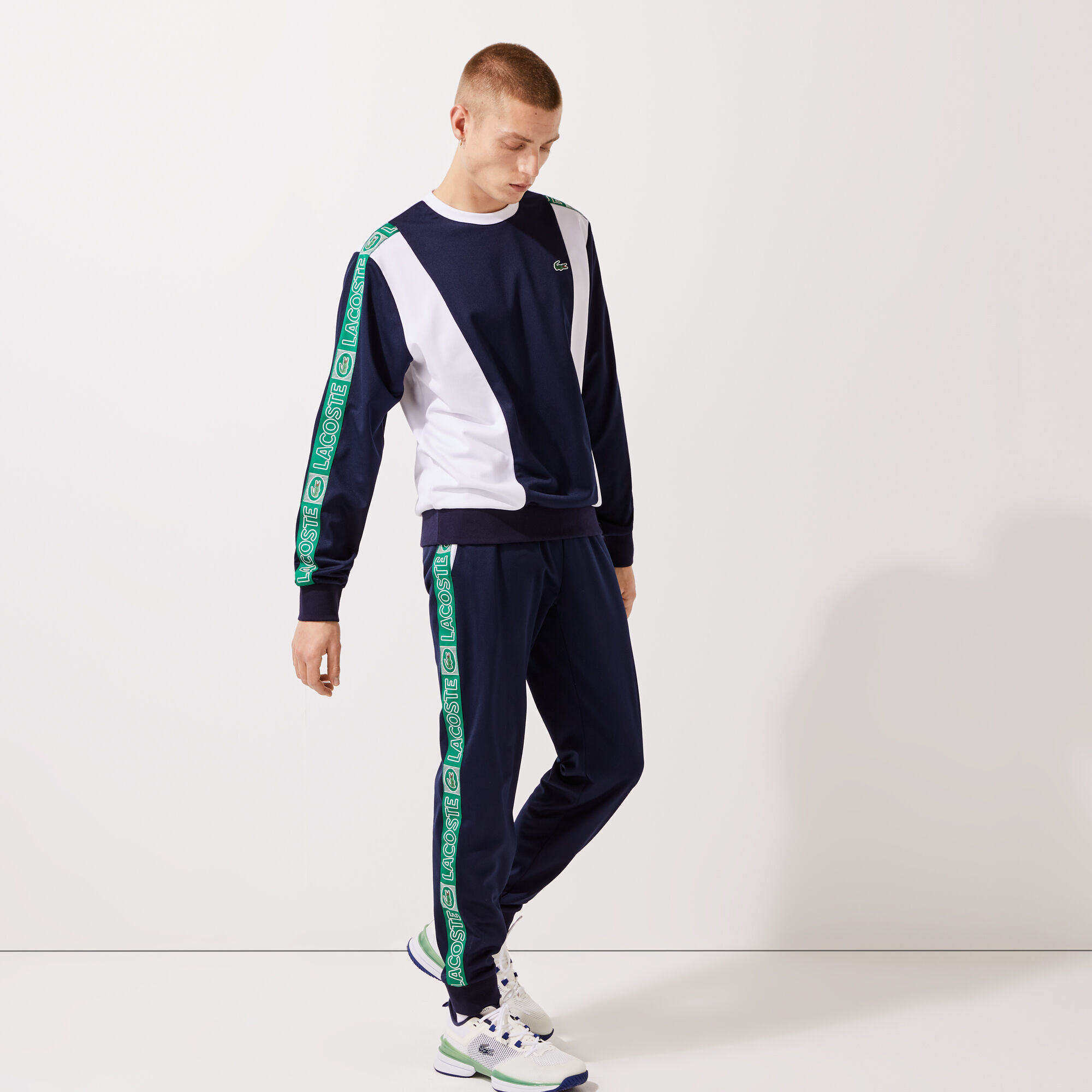 Mens grey lacoste tracksuit online