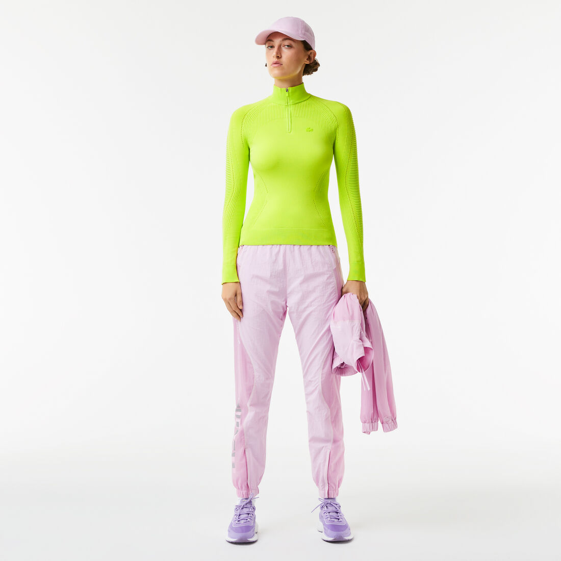 سترة لاكوست صوف بسحّاب على الرقبة للنساء سترة لاكوست صوف بسحّاب على الرقبة للنساء