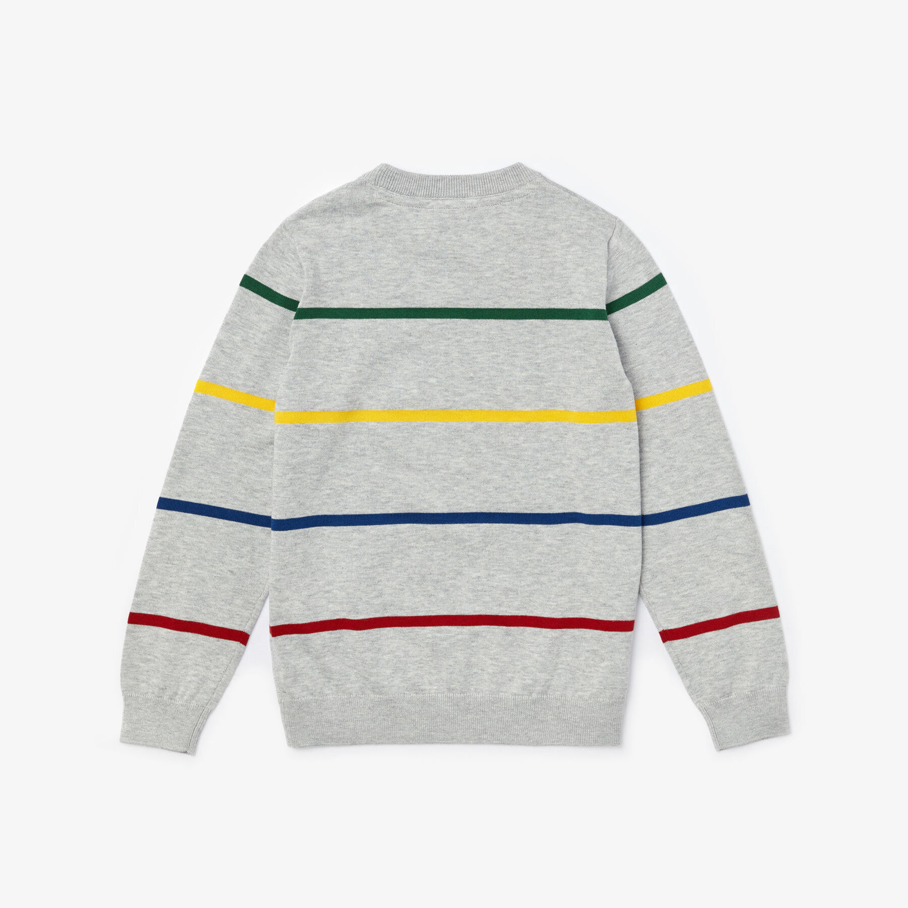 lacoste boys  coloured stripe cotton blend sweater